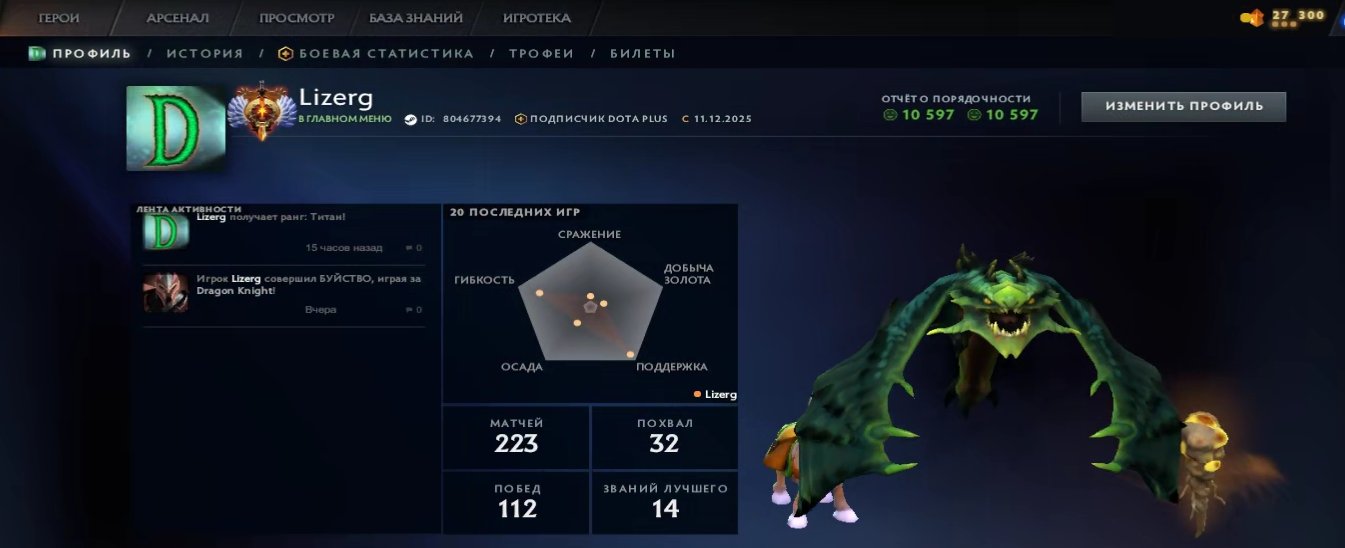 🏅 MMR 6957 | 🕒 180 годин | 🛡 10597