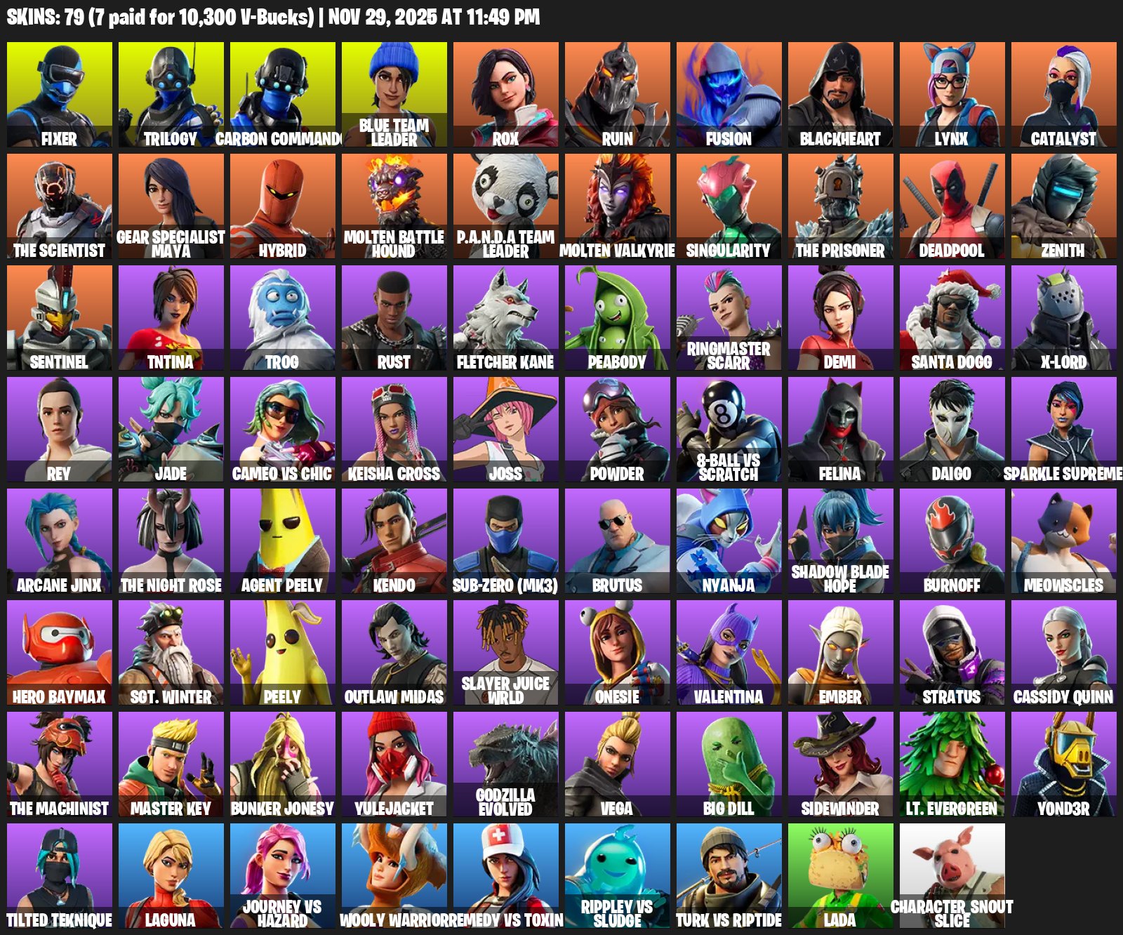 🎨 79 skins | 🌟 Fortnite account