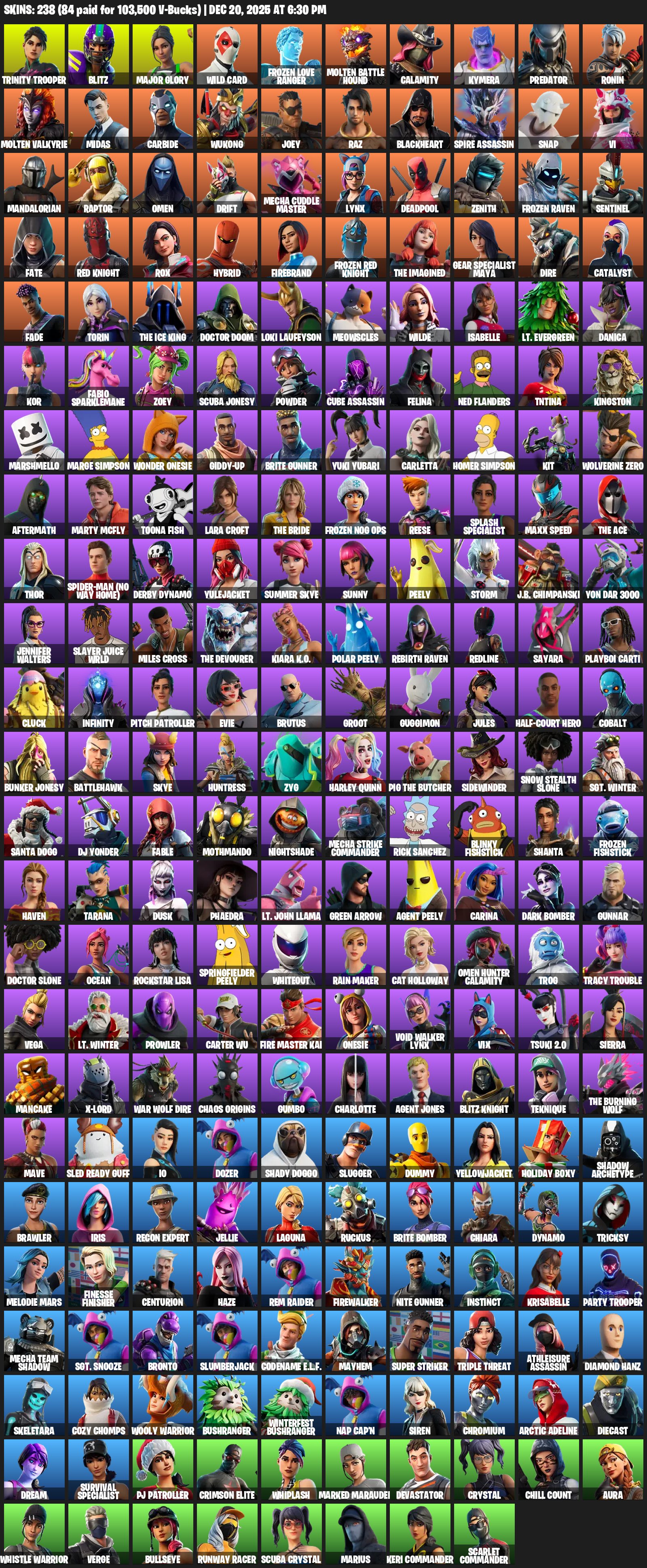 🎨 238 skins | 🌟 Fortnite account