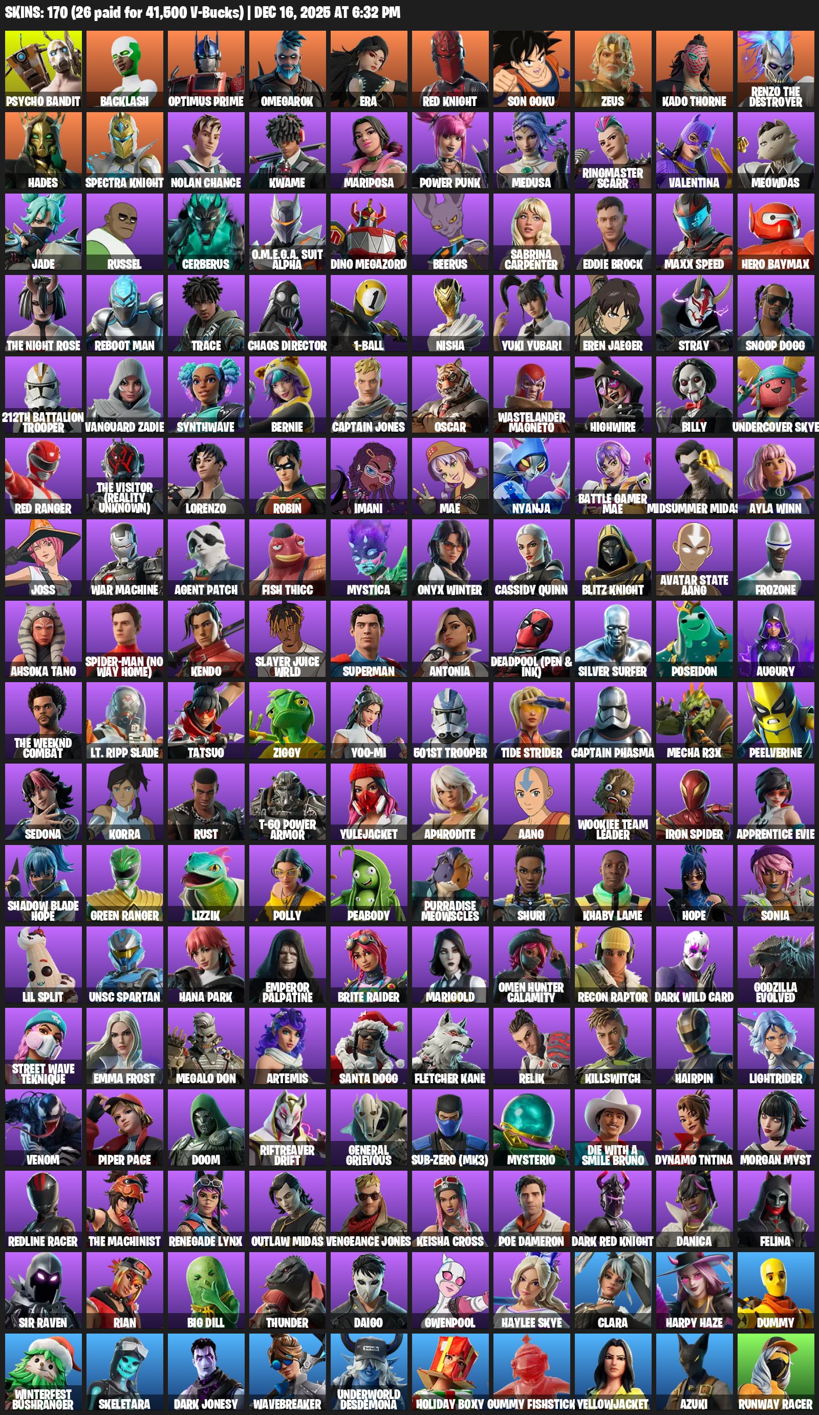 💥 170 skins | 🌟 Fortnite account