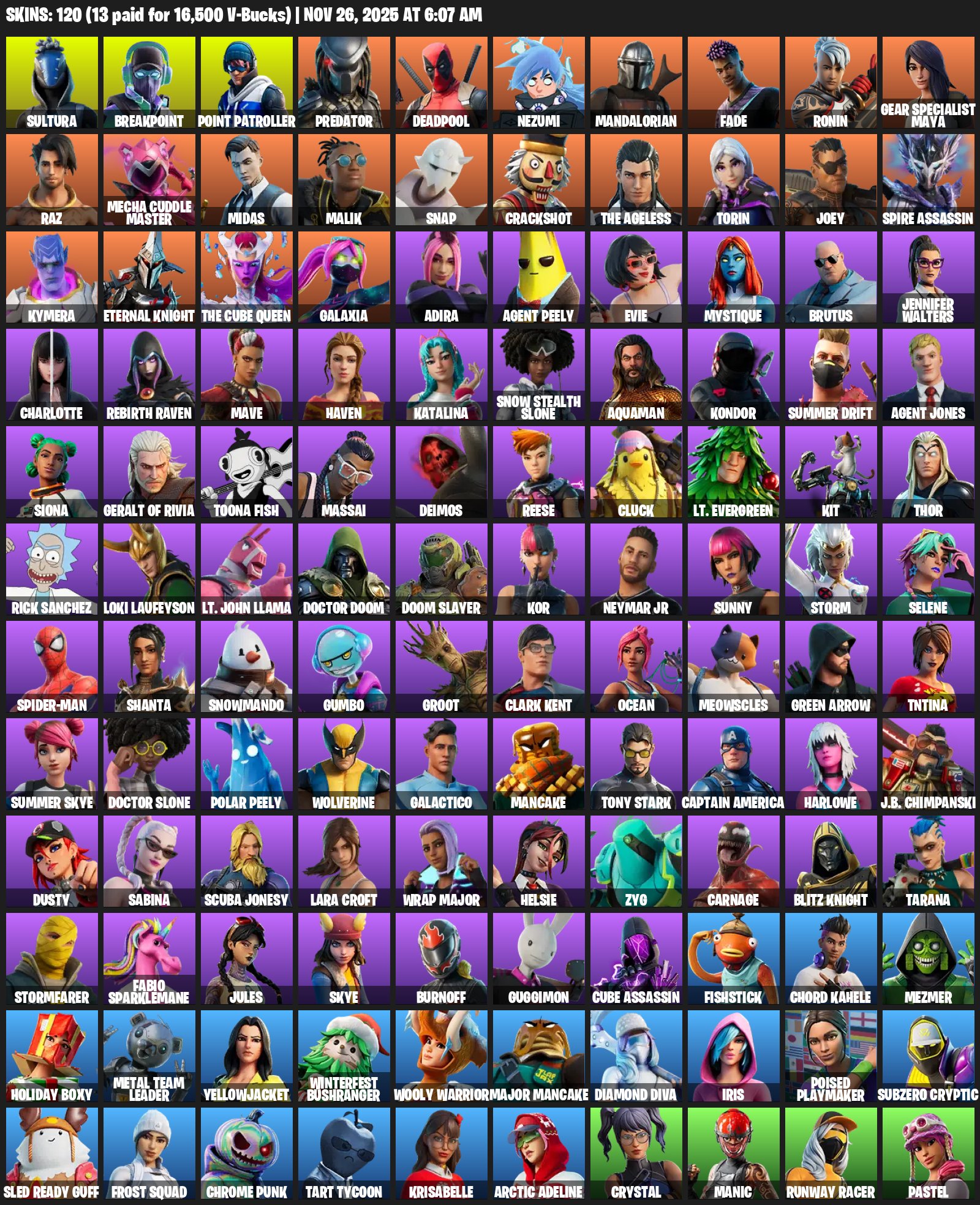 🎨 120 скінів | 🌟 Fortnite акаунт