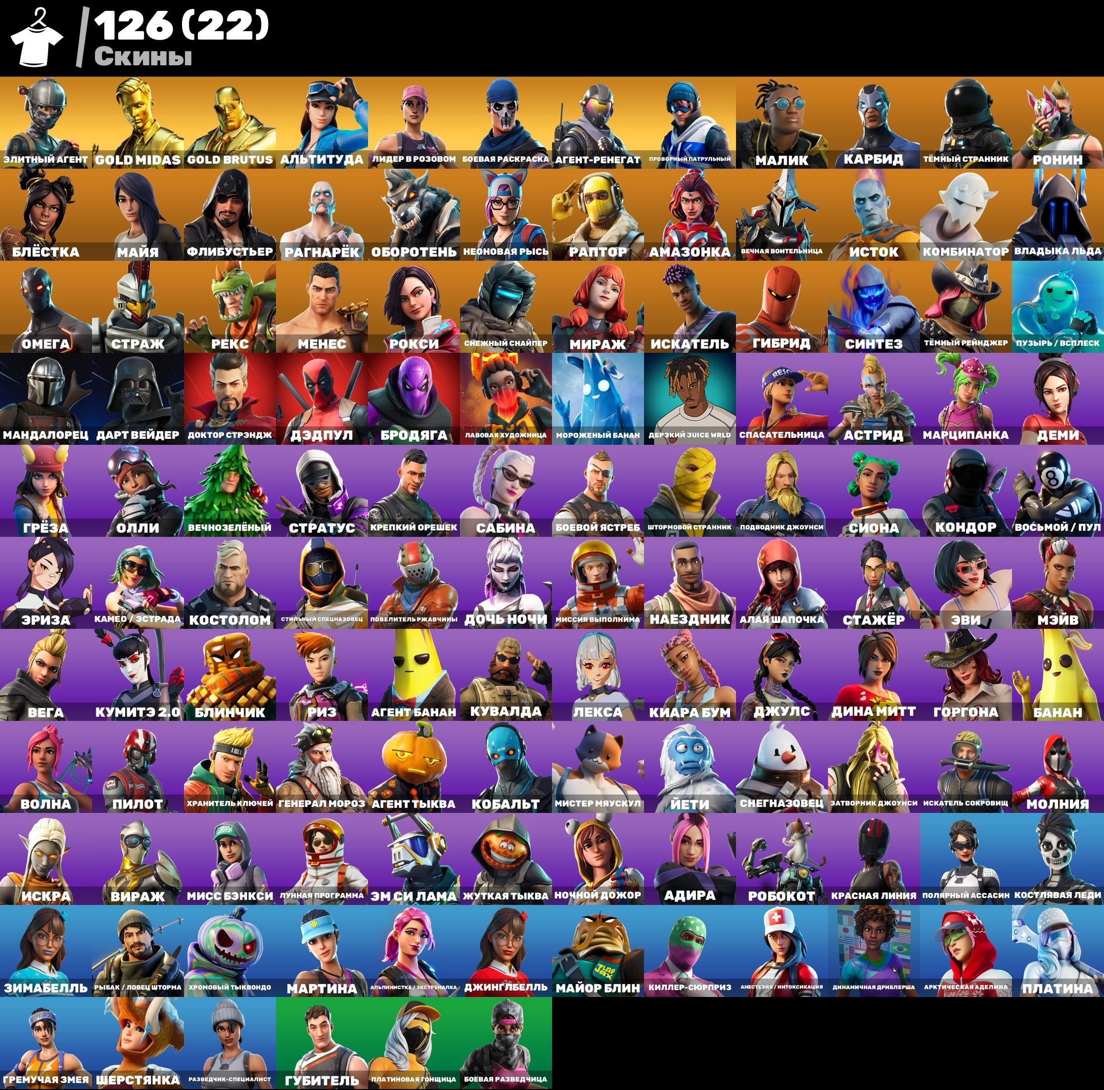🎨 126 скінів | 🌟 Fortnite акаунт