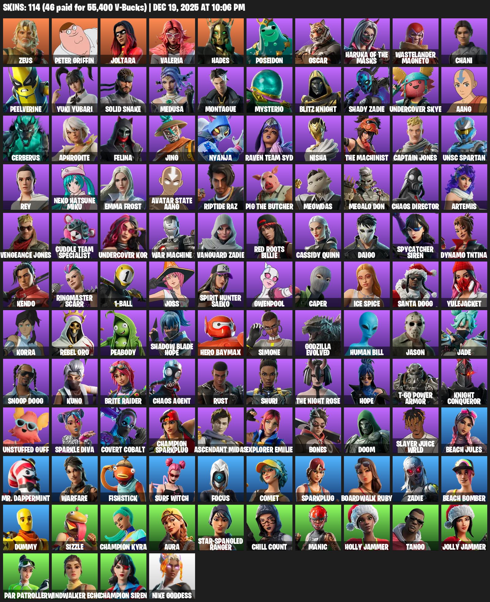 🎨 114 скінів | 🌟 Fortnite акаунт