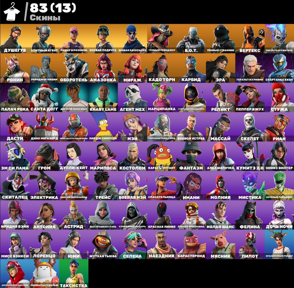 🎨 83 skins | 🌟 Fortnite account