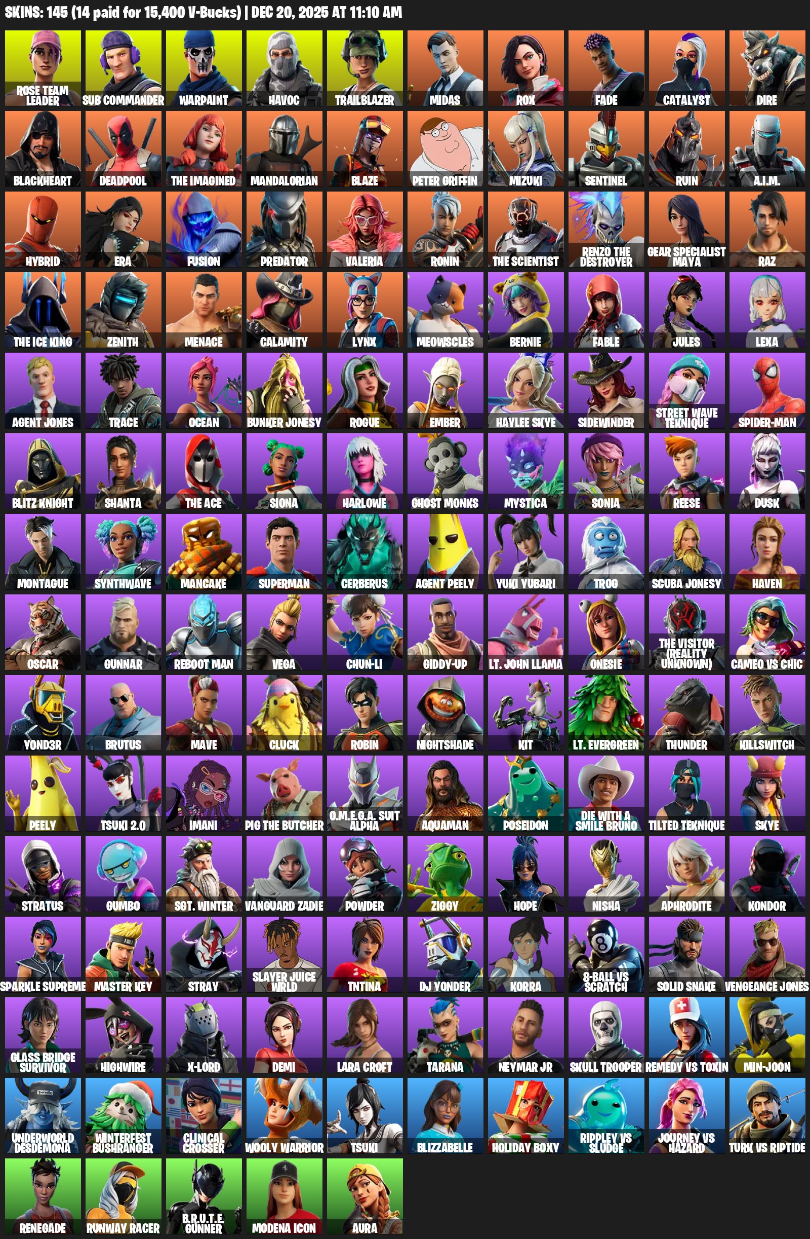 🎨 125 skins | 🌟 Fortnite account