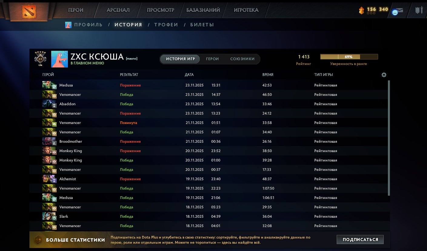 🏅 MMR 1413 | 🕒 277 часов | 🛡 10469