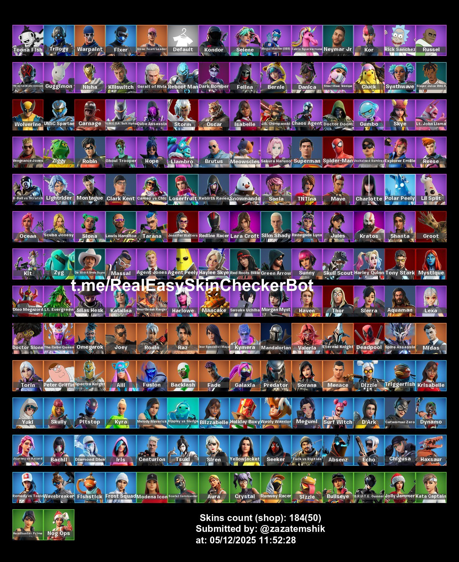 🎨 184 скінів | 🌟 Fortnite акаунт