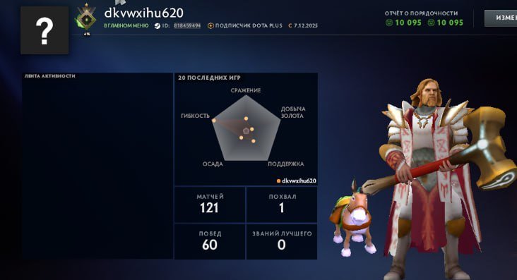 🏅 MMR 1 | 🕒 150 hours | 🛡 10095