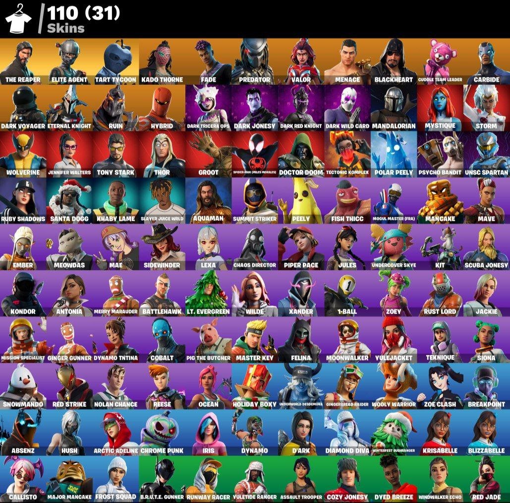 🎨 110 skins | 🌟 Fortnite account