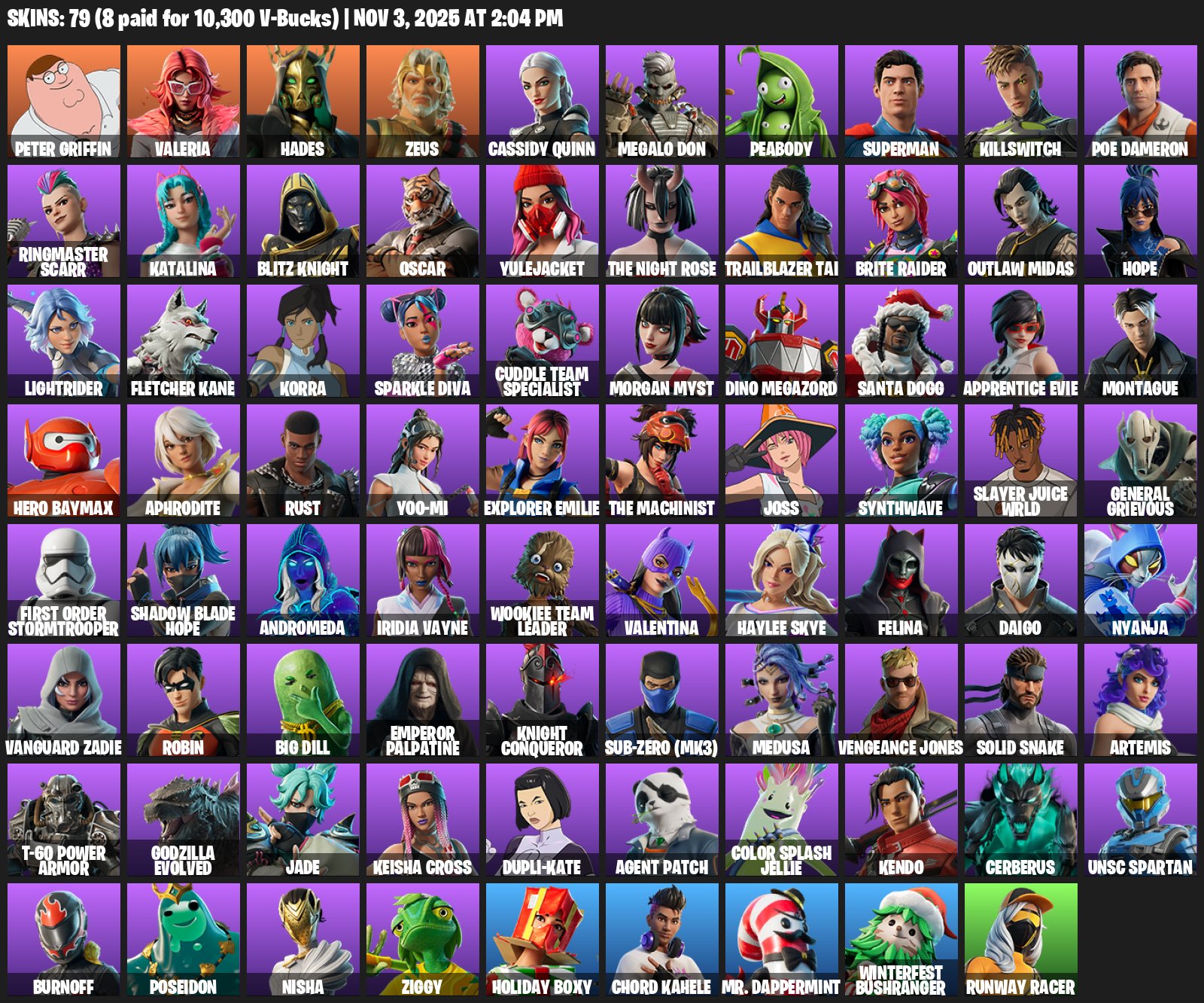 🎨 79 skins | 🌟 Fortnite account