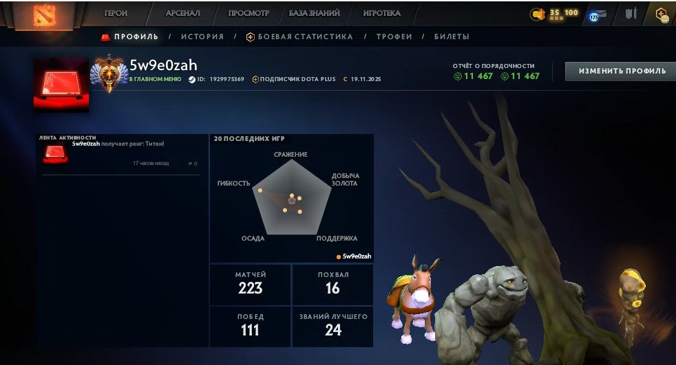 🏅 MMR 7787 | 🕒 186 годин | 🛡 11467