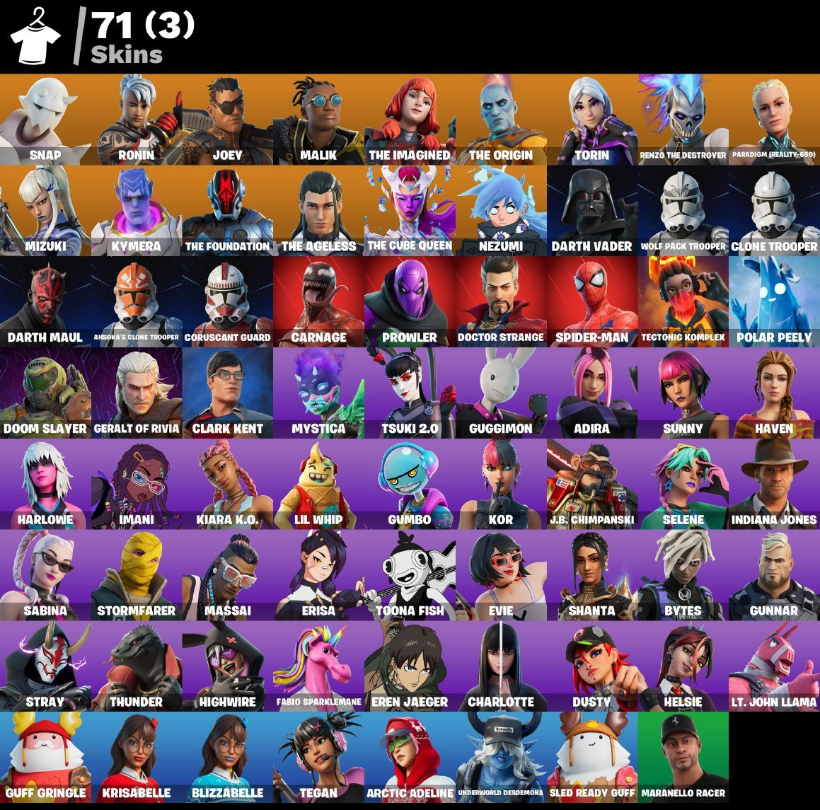 🎨 71 skins | 🌟 Fortnite account
