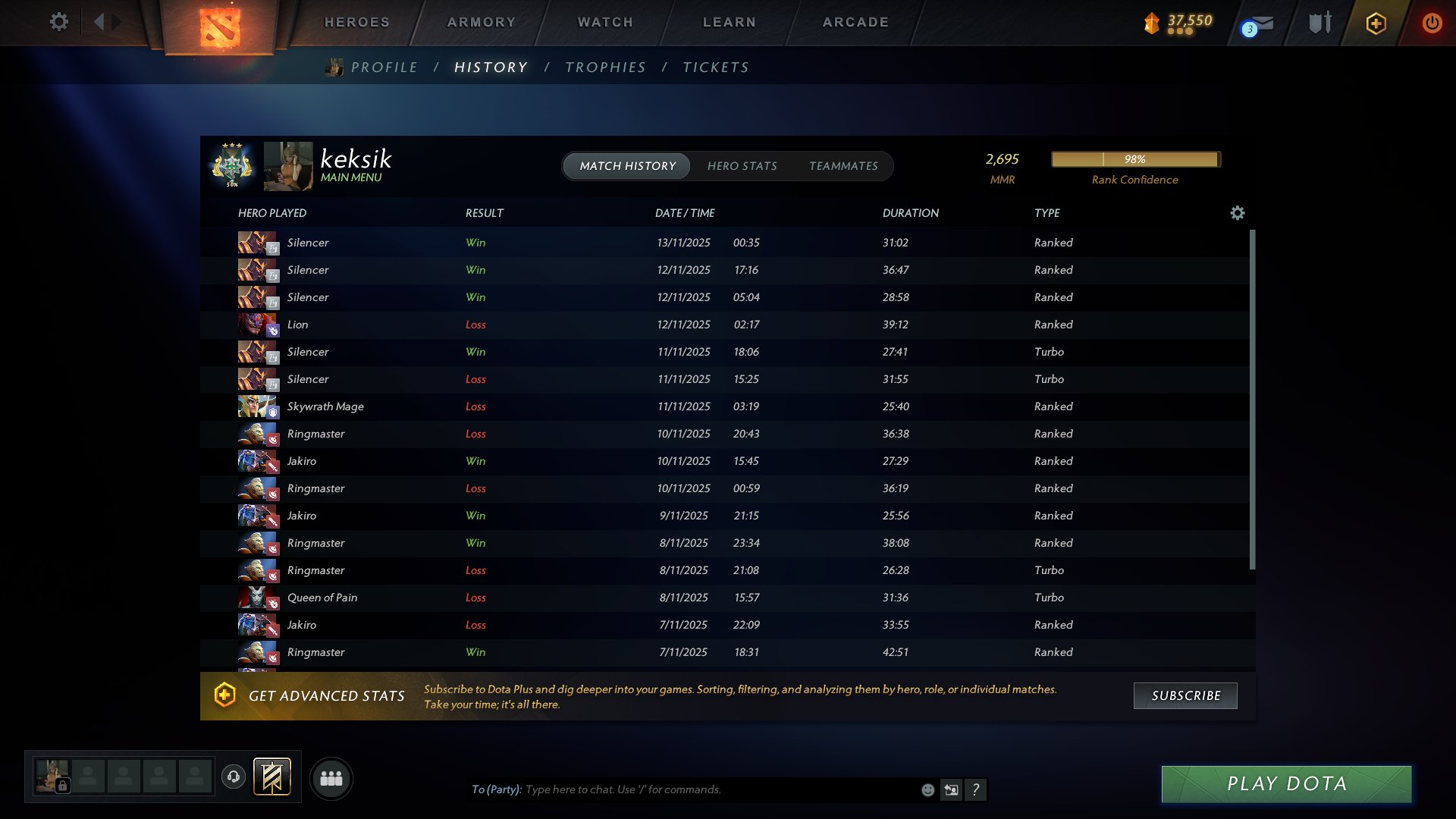 🏅 MMR 2695 | 🕒 570 hours | 🛡 7000