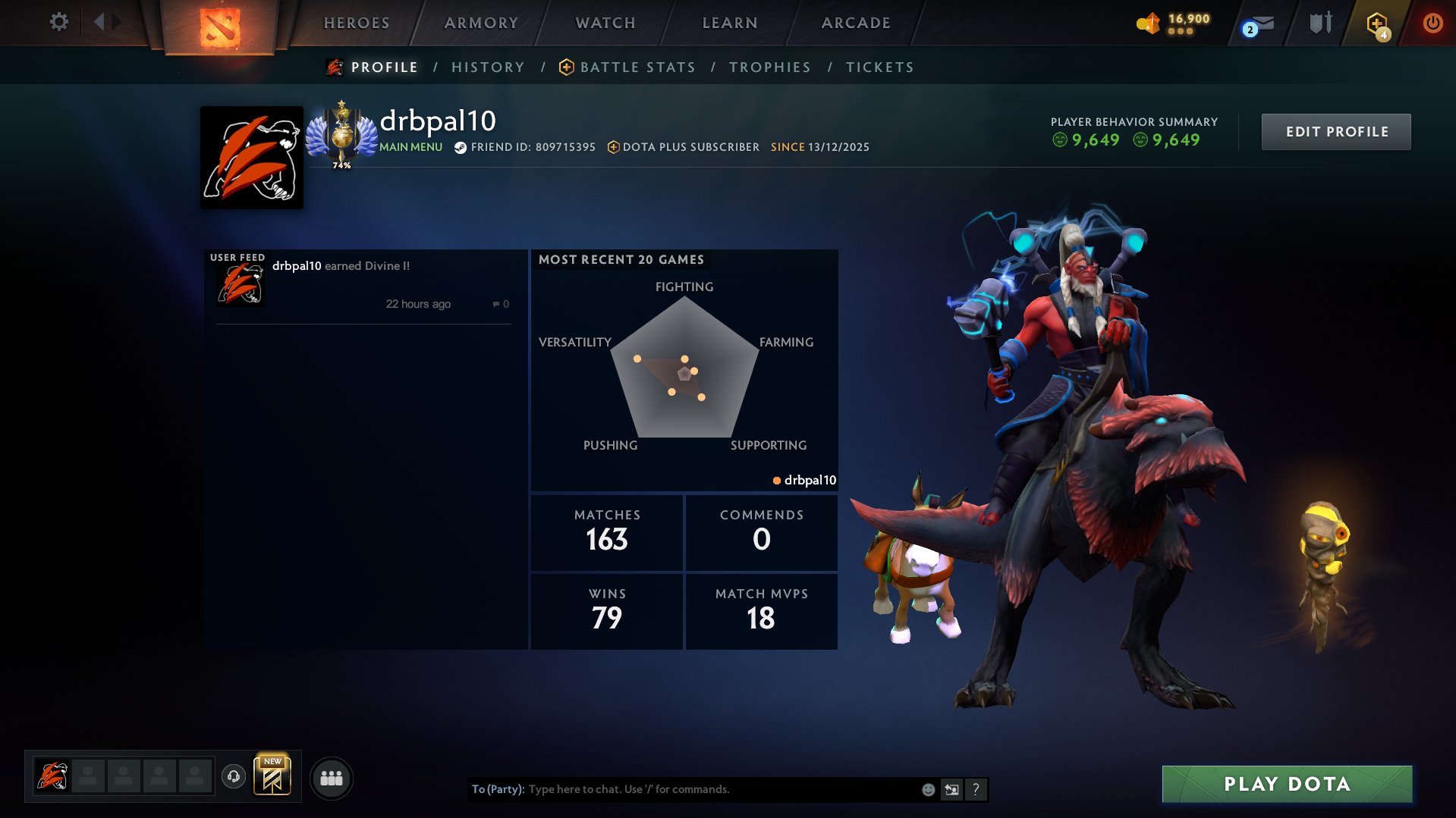 🏅 MMR 5000 | 🕒 130 часов | 🛡 10000