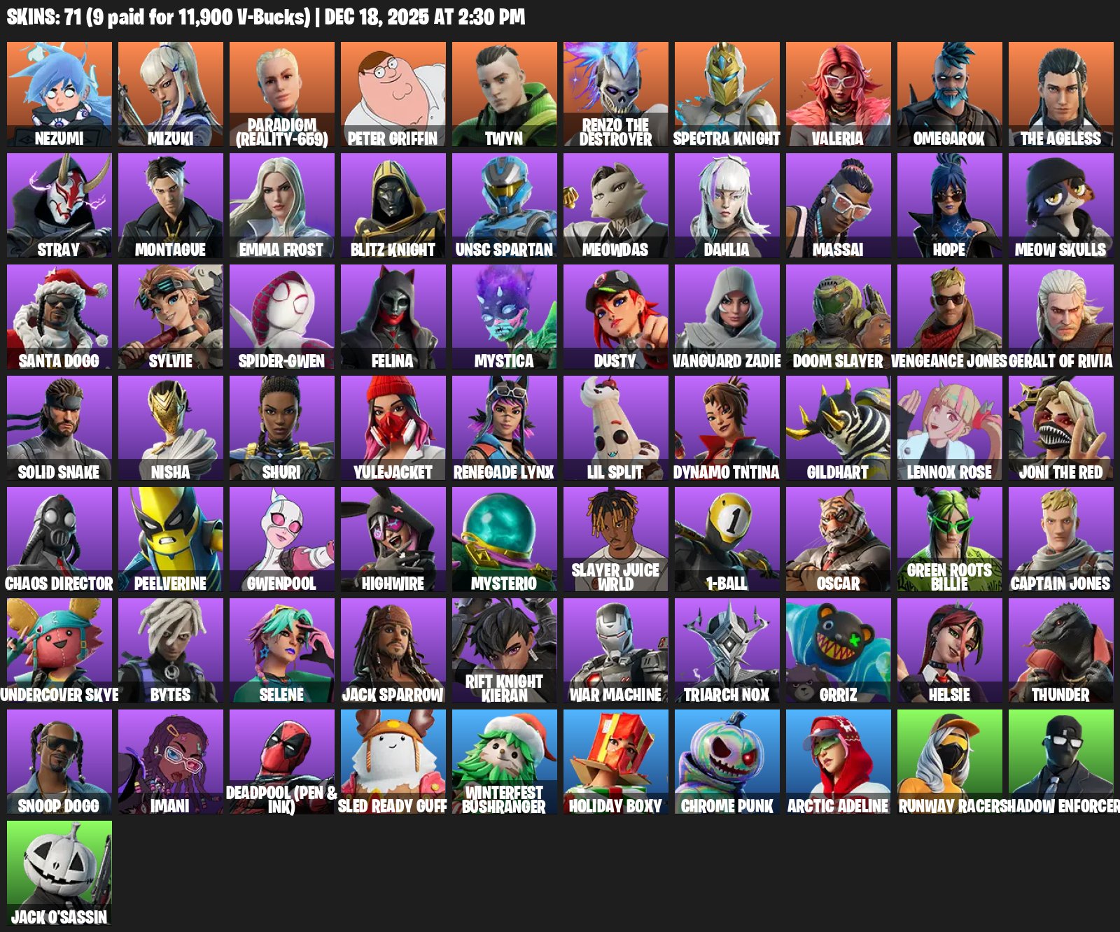 🎨 73 скина | 🌟 Fortnite аккаунт