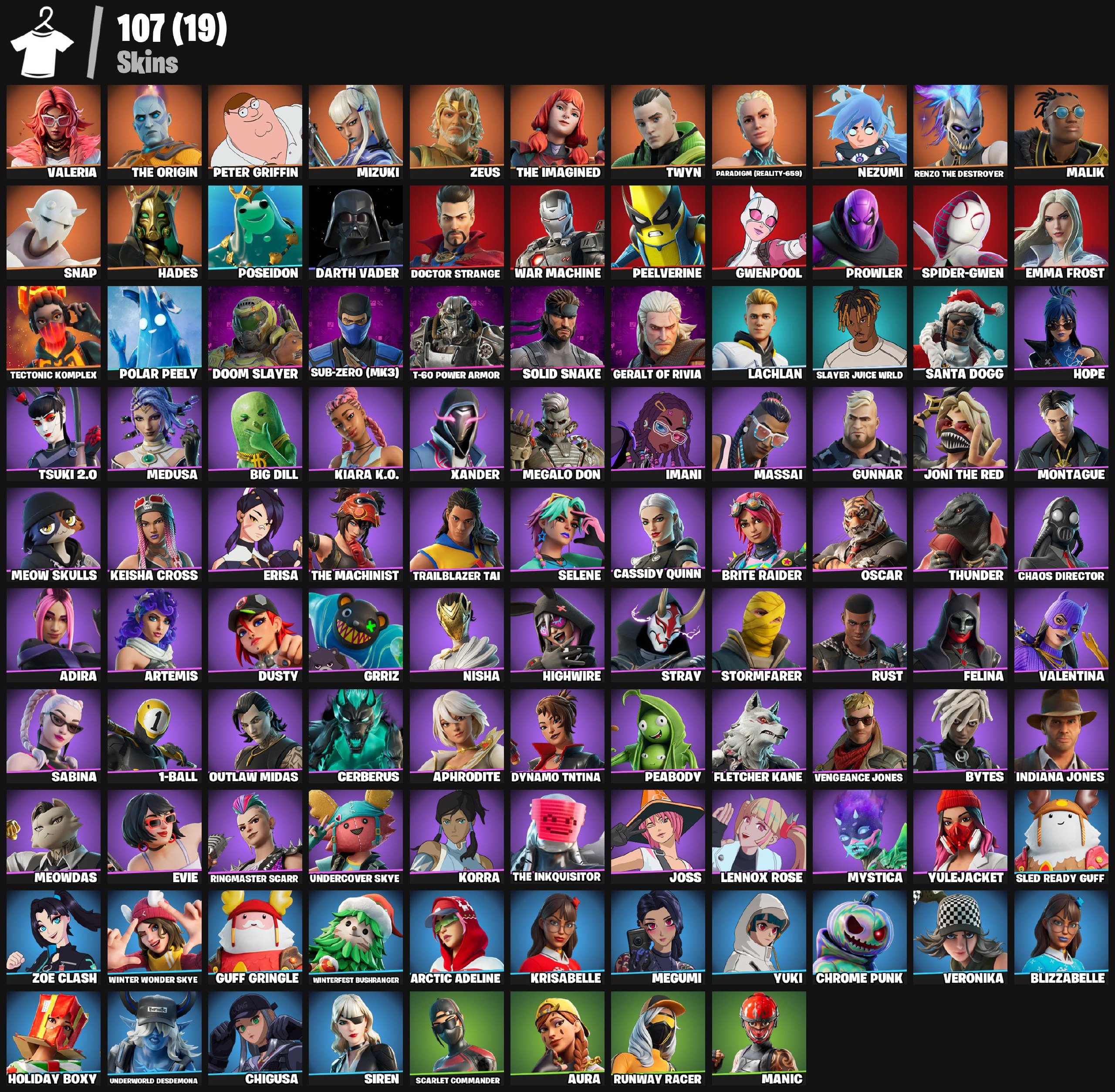 🎨 107 скинов | 🌟 Fortnite аккаунт