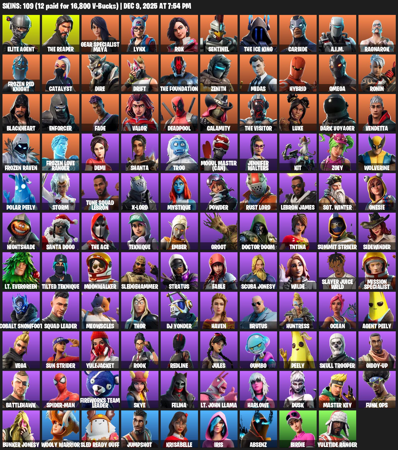 🎨 109 скинов | 🌟 Fortnite аккаунт