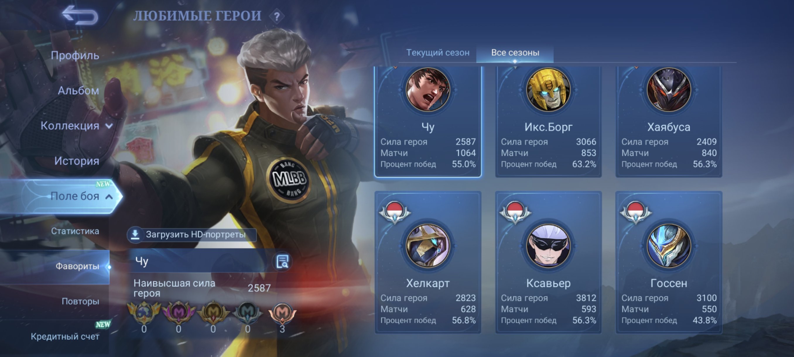 🎮 Mobile Legends account | Legend | 131 heroes | 471 skins