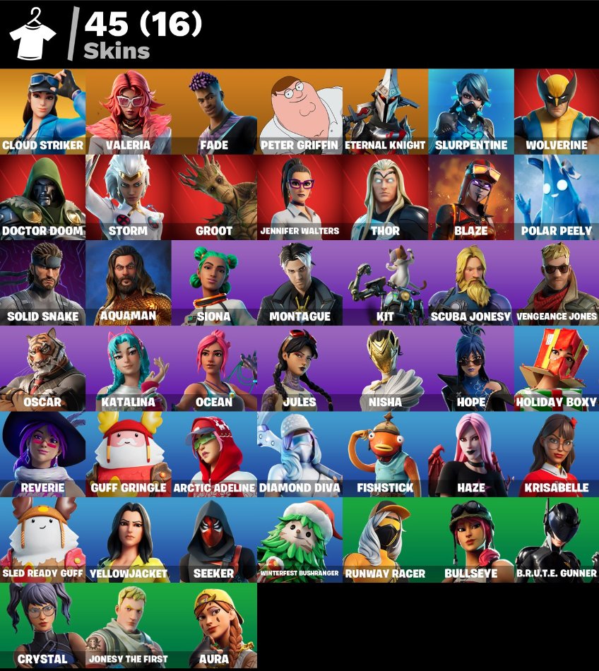 🎨 45 skins | 🌟 Fortnite account