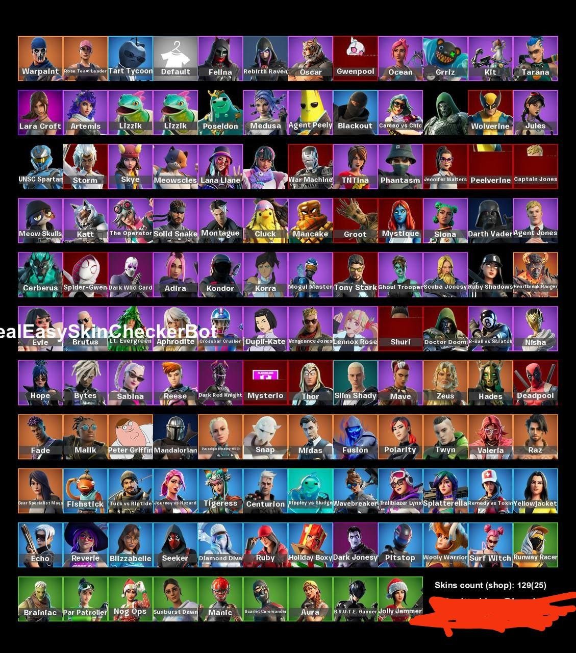 🎨 129 skins | 🌟 Fortnite account