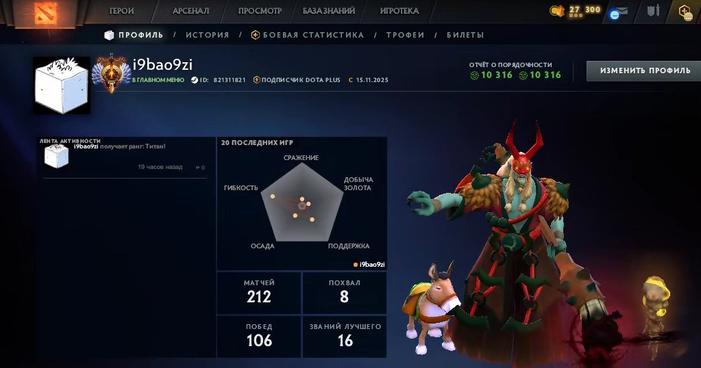 🏅 MMR 7215 | 🕒 185 hours | 🛡 10316