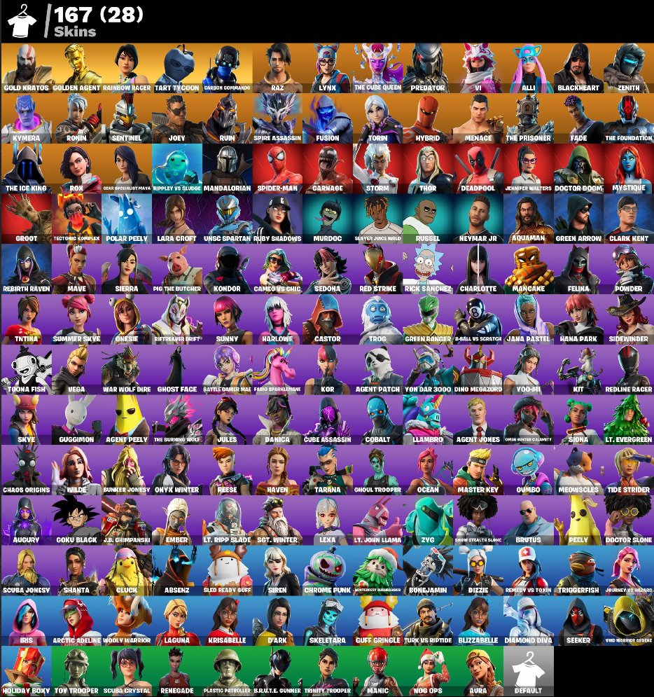 🎨 167 skins | 🌟 Fortnite account