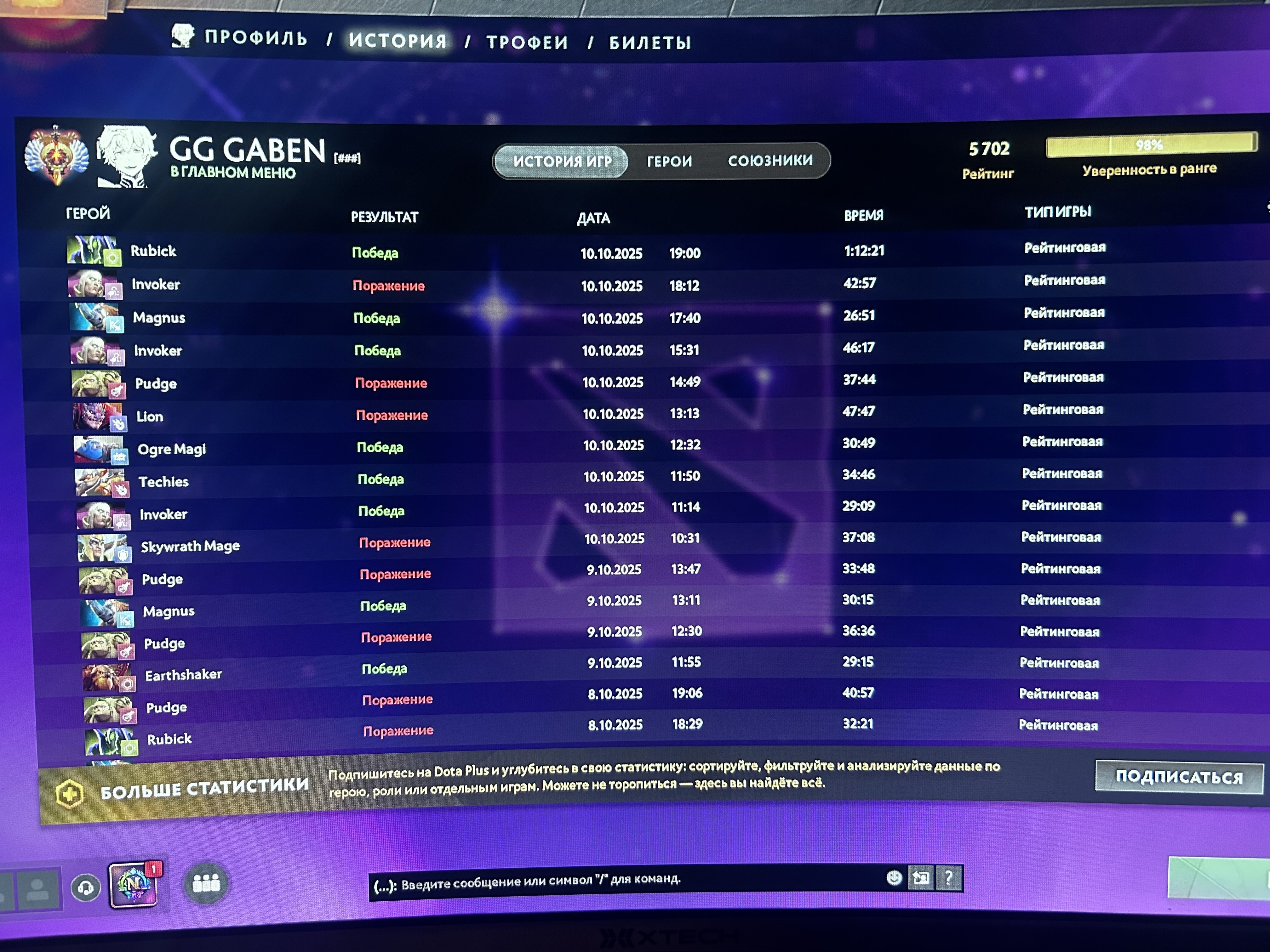 🏅 MMR 5700 | 🕒 5945 hours | 🛡 12000