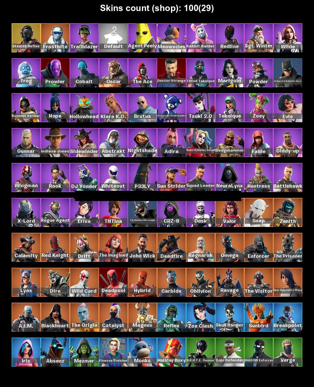 🎨 100 skins | 🌟 Fortnite account