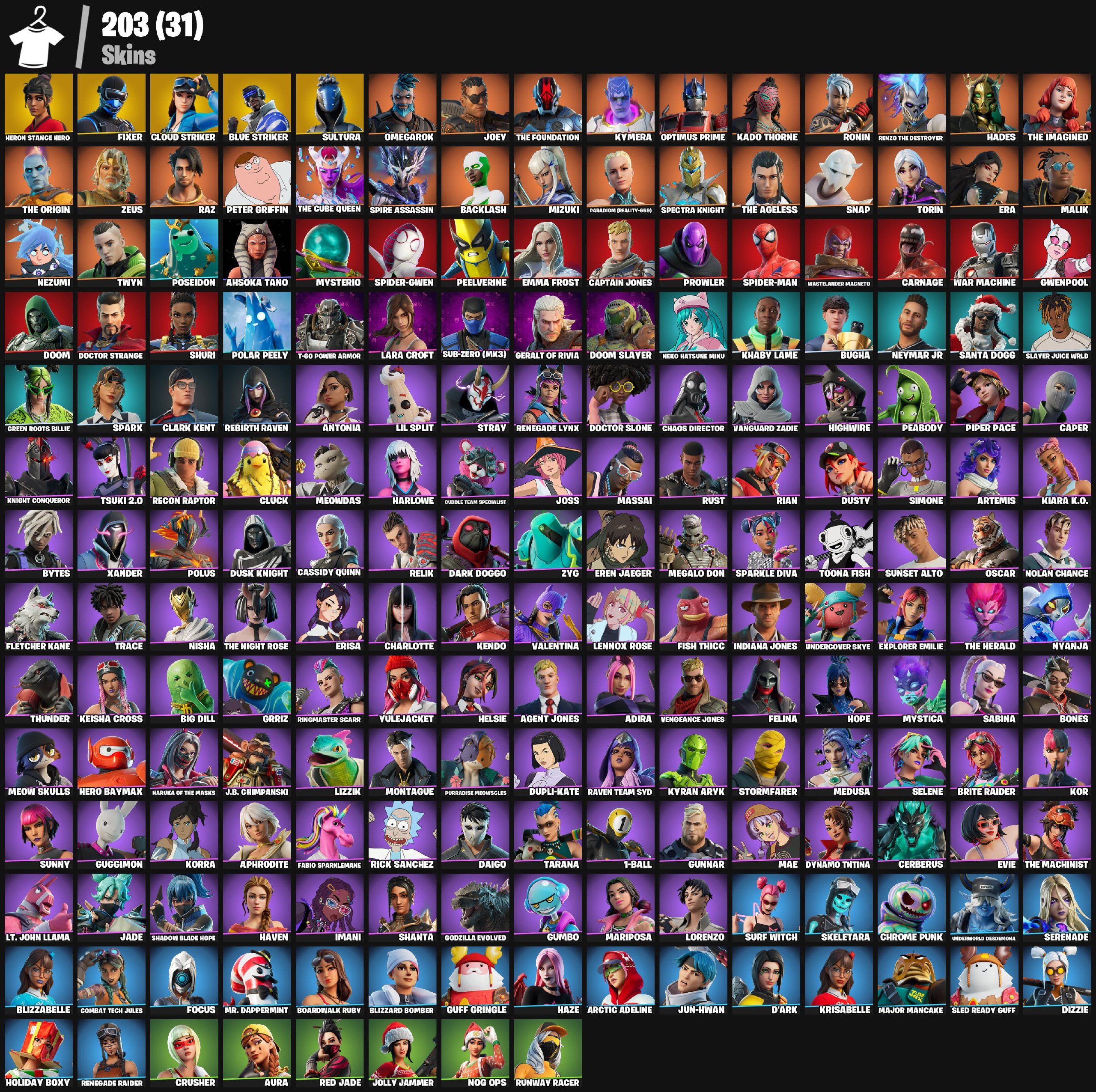 🎨 203 skins | 🌟 Fortnite account