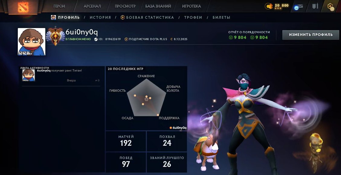 🏅 MMR 7433 | 🕒 236 годин | 🛡 9804