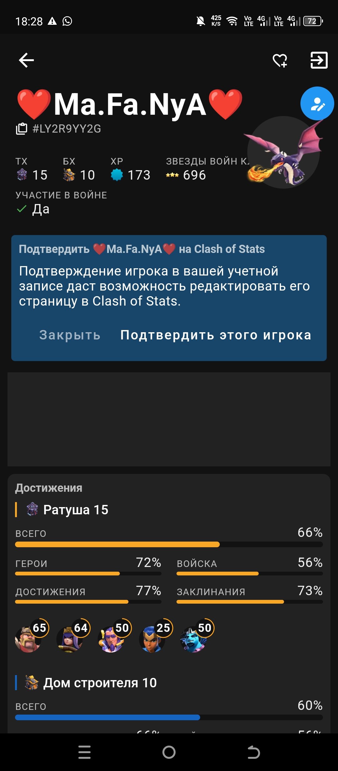🏰 Clash of Clans акаунт | Ратуша 15 рівня | Рівень 70
