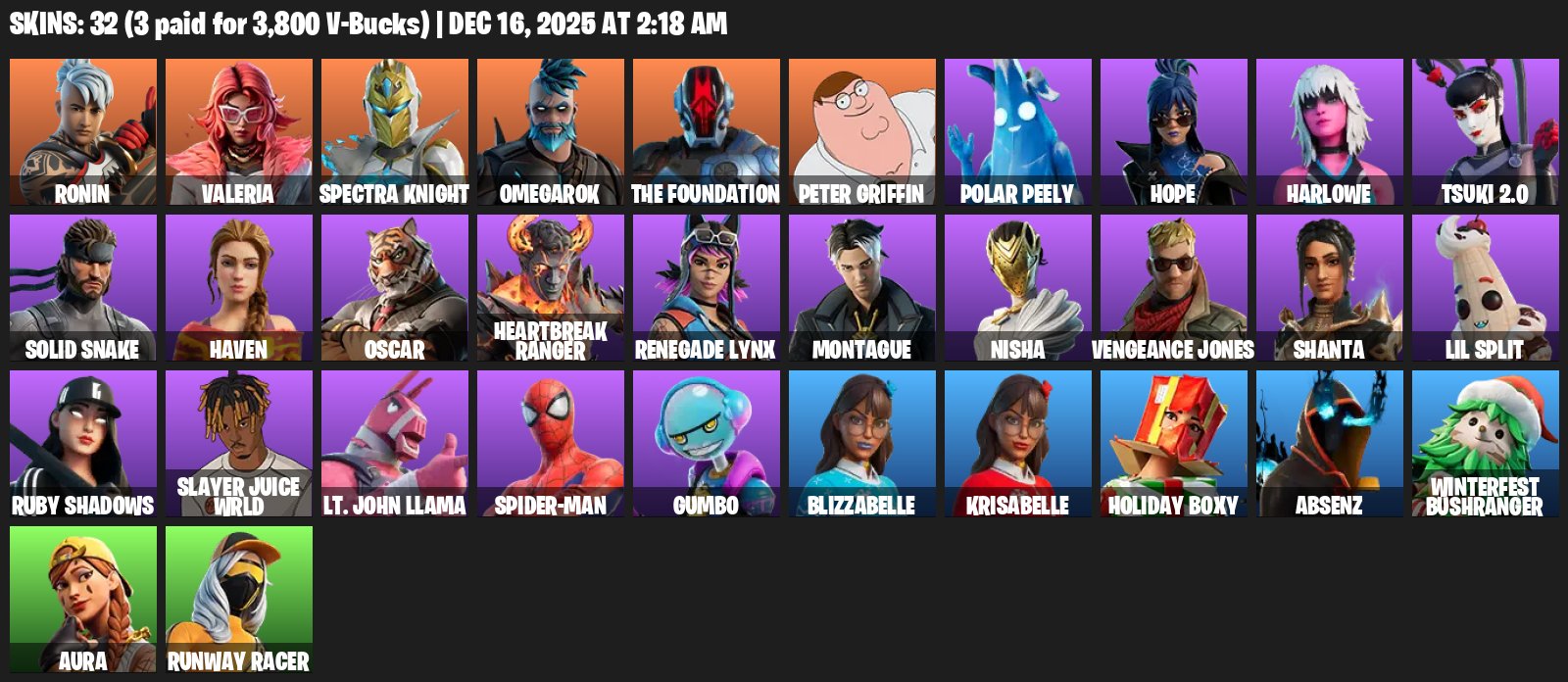 🎨 32 skins | 🌟 Fortnite account