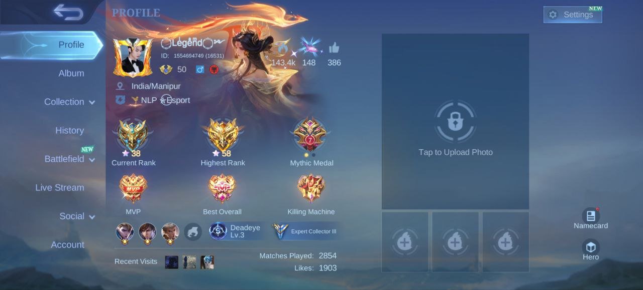 🎮 Mobile Legends аккаунт | Мифический | 100 героев | 130 обликов