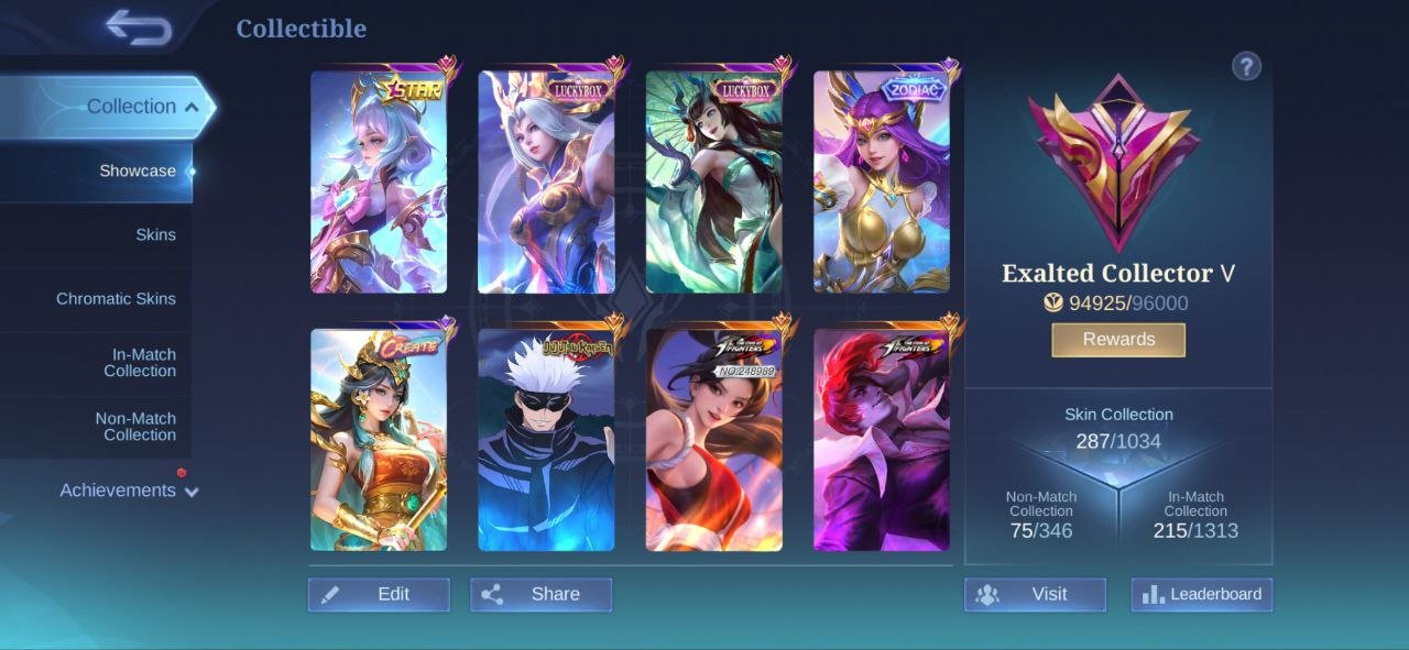 🎮 Mobile Legends account | Mythic | 119 heroes | 287 skins