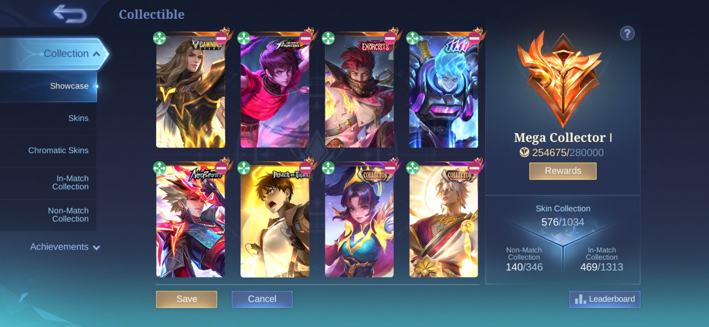 🎮 Mobile Legends акаунт | Міфічний | 130 героїв | 576 облич