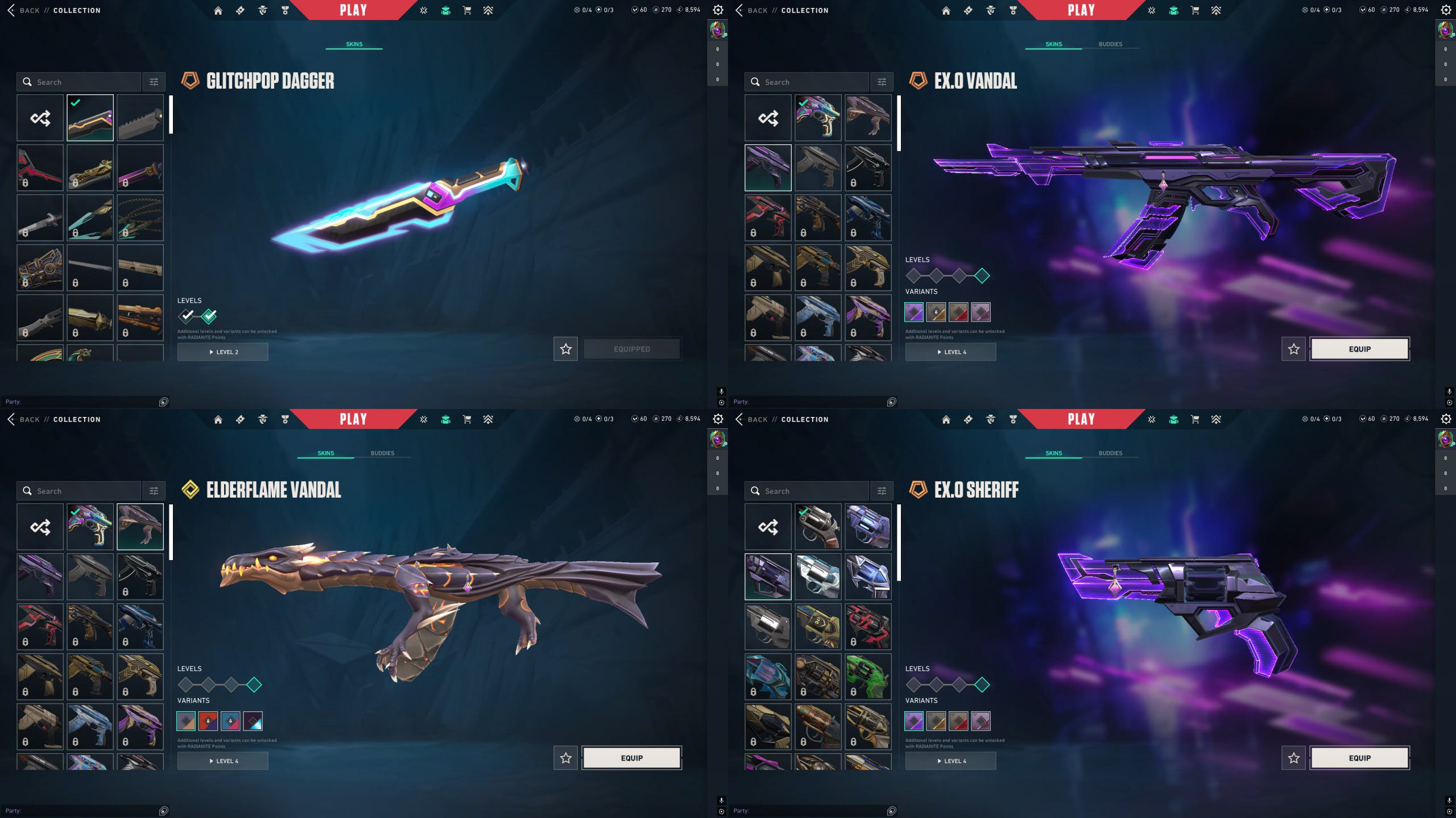 ● 20 skins | 1 knife | Glitchpop dagger | Vandal EX.O | Vandal Ancient Flame | Operator Reaper