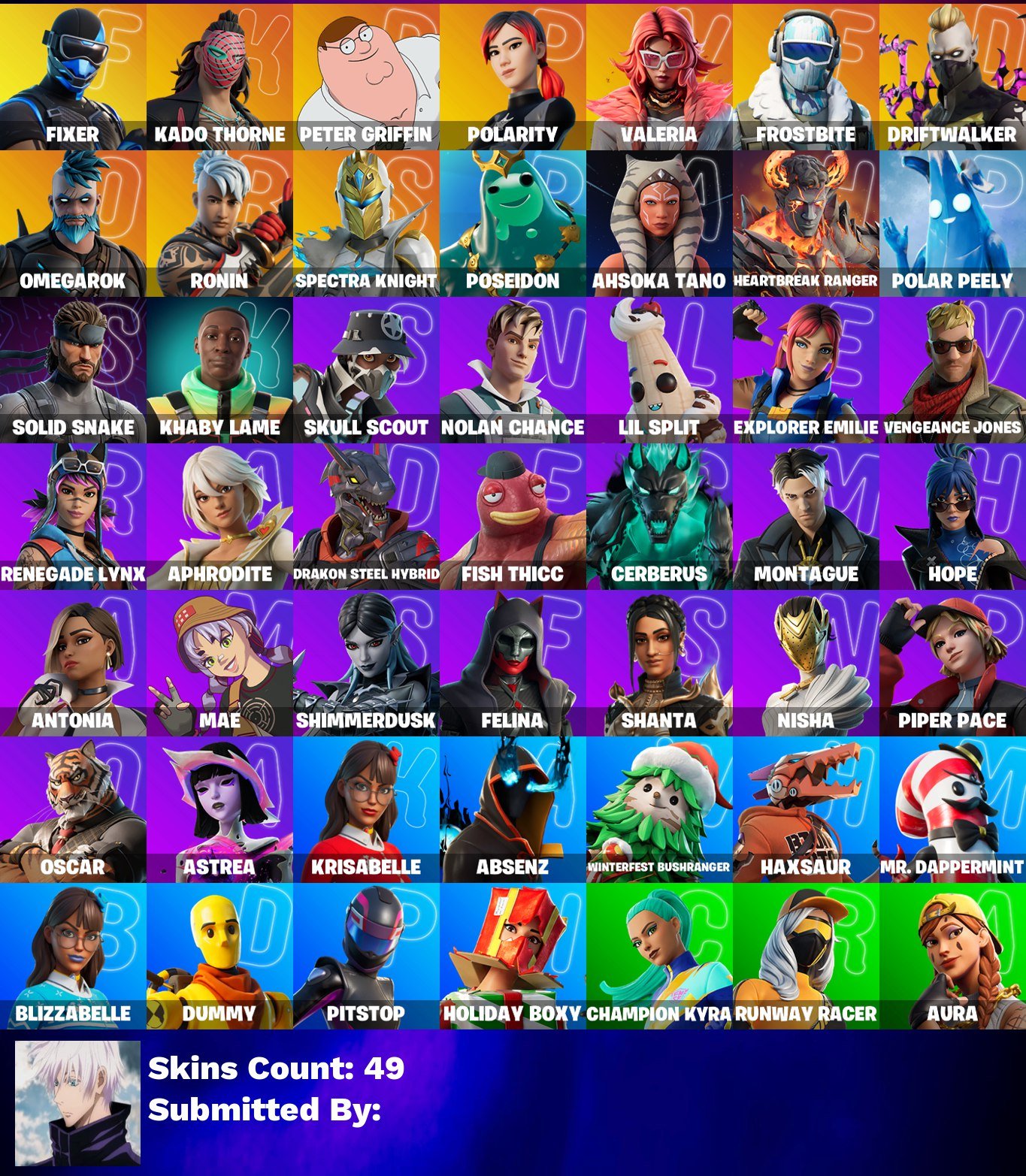 🎨 49 скінів | 🌟 Fortnite акаунт