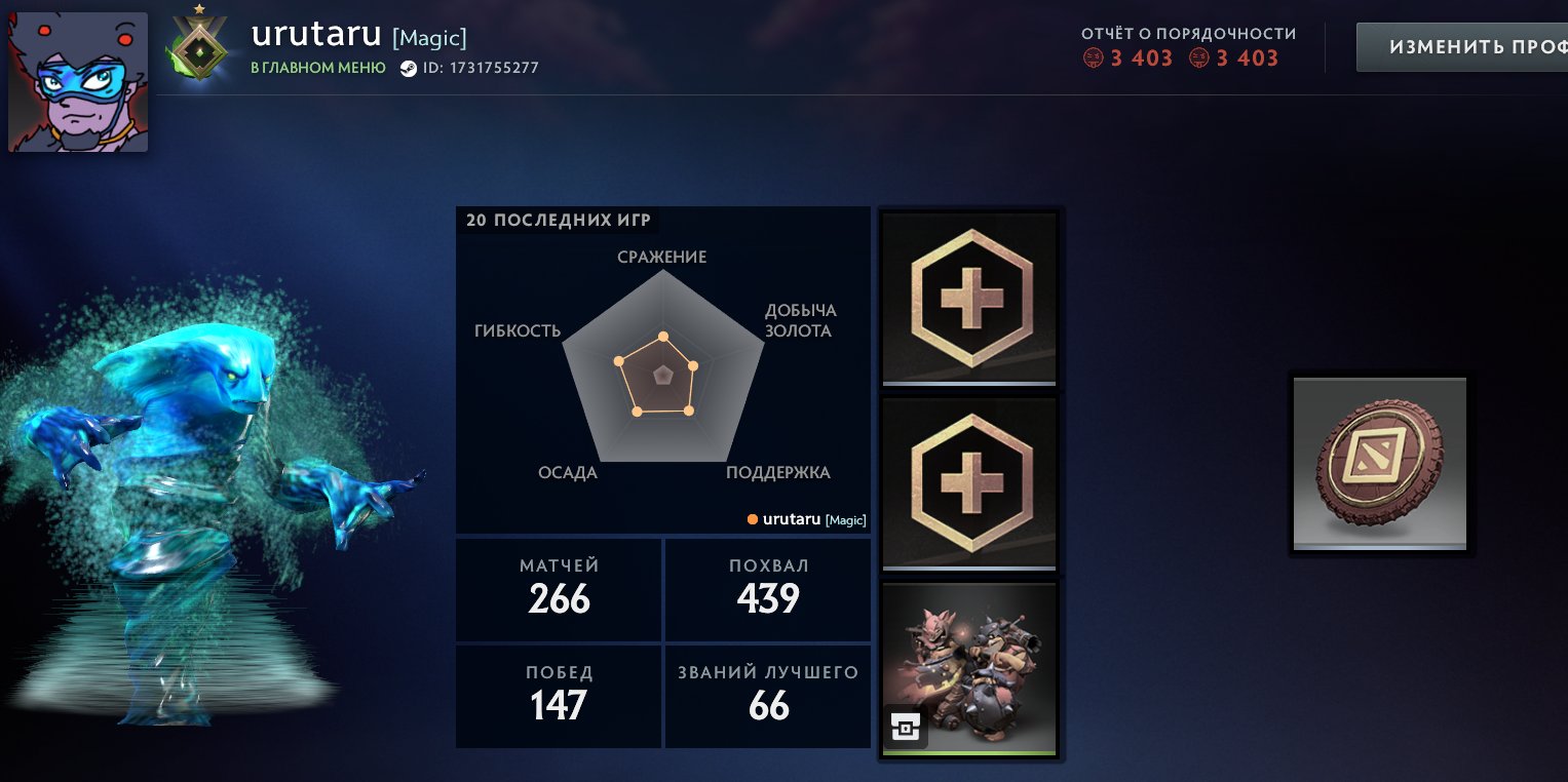 🏅 MMR 1 | 🕒 367 часов | 🛡 3403