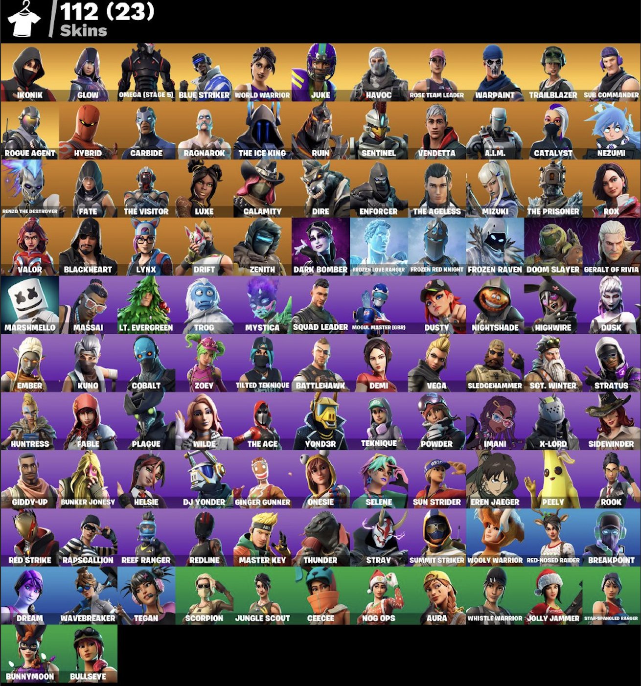🎨 112 skins | 🌟 Fortnite account