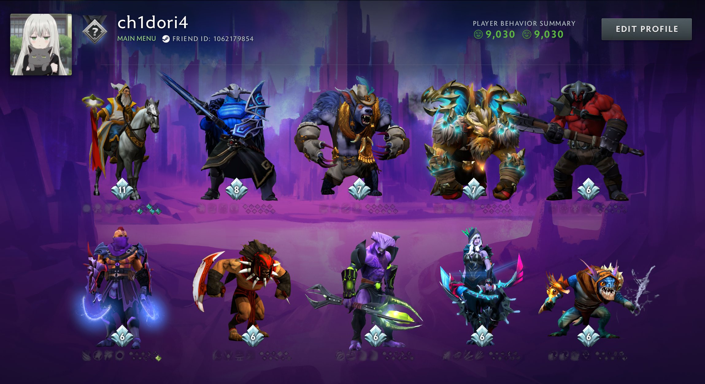 🏅 MMR 2500 | 🕒 3845 годин | 🛡 9000