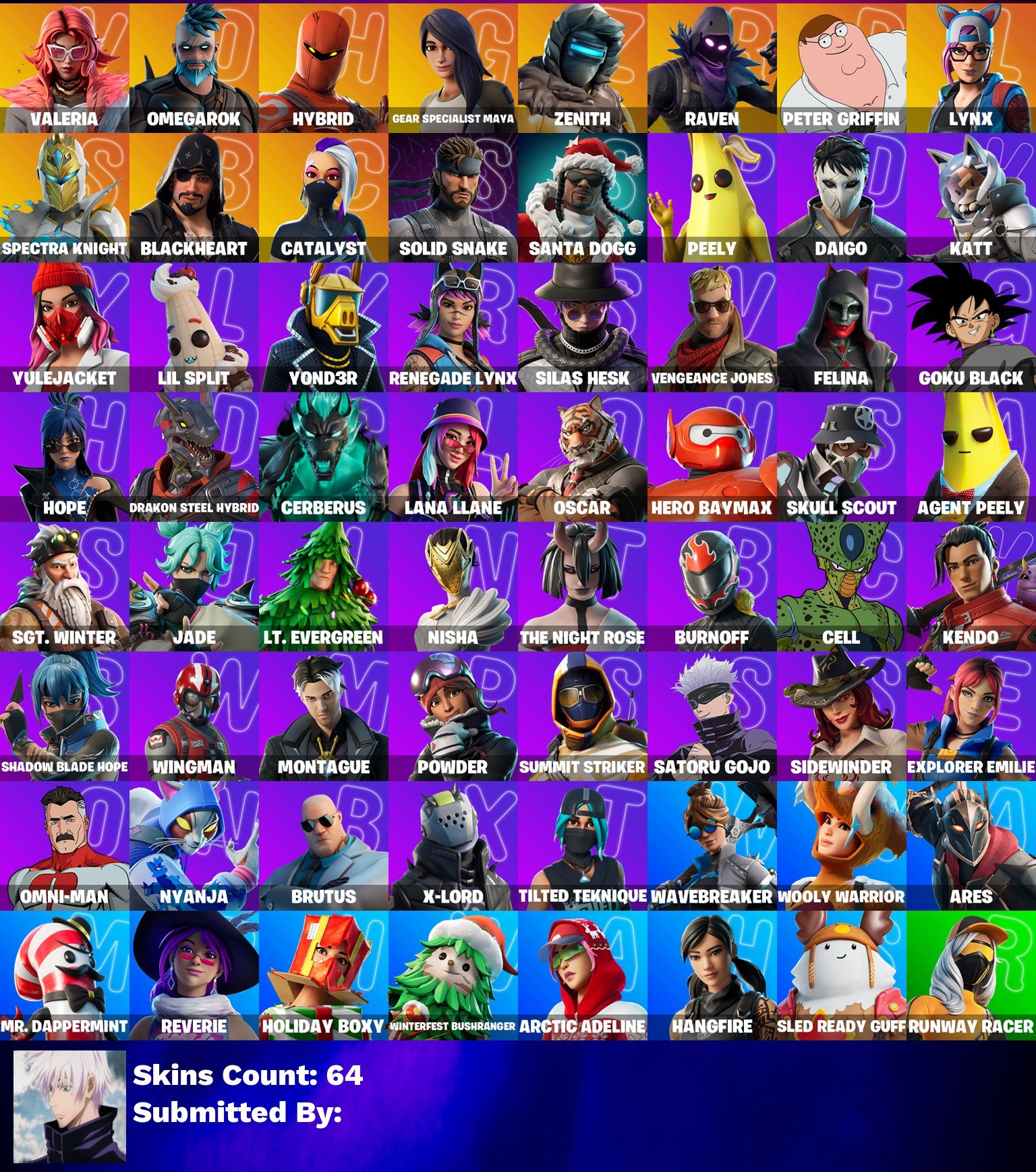 🎨 64 skins | 🌟 Fortnite account