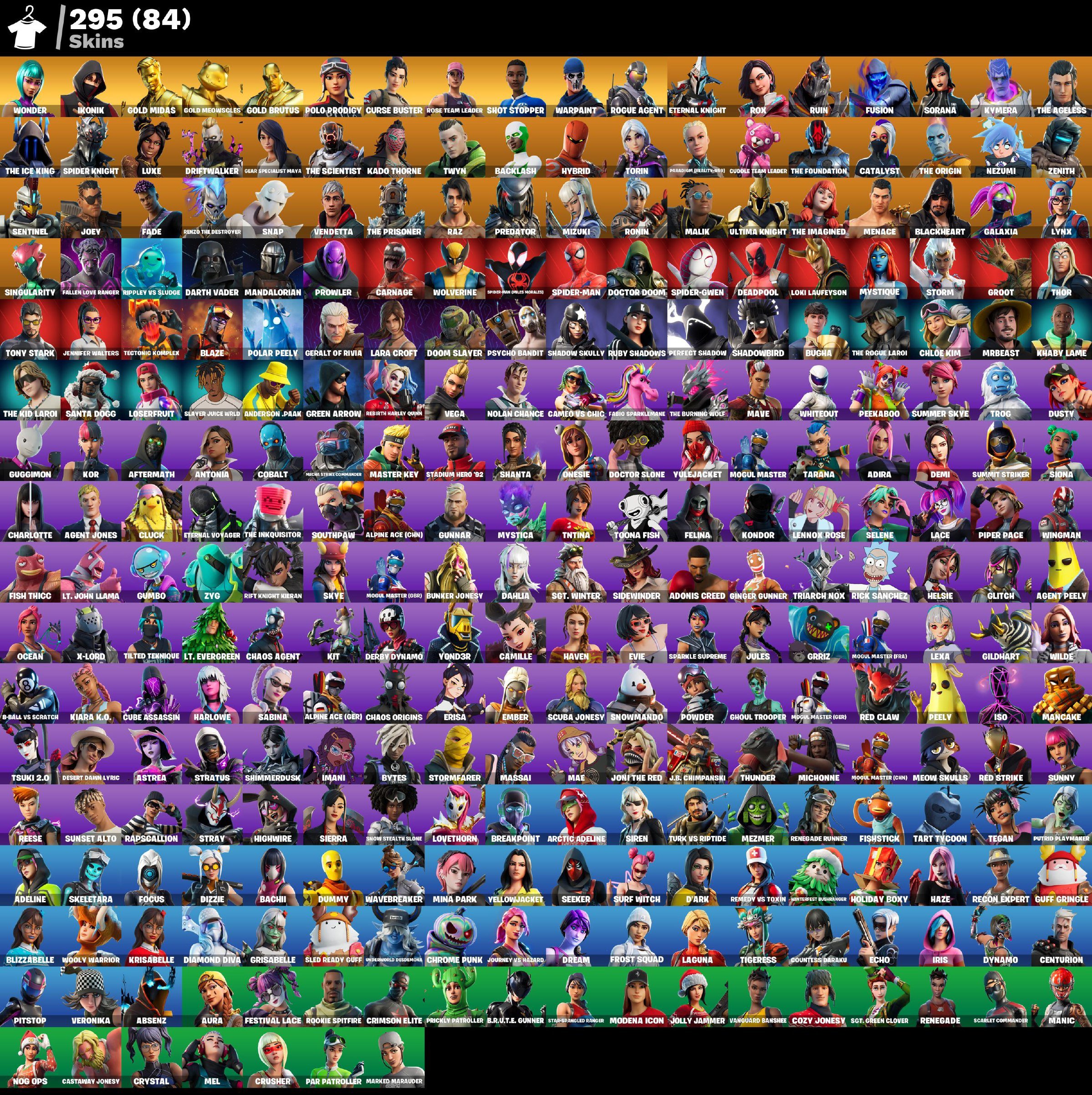 🎨 295 skins | 🌟 Fortnite account
