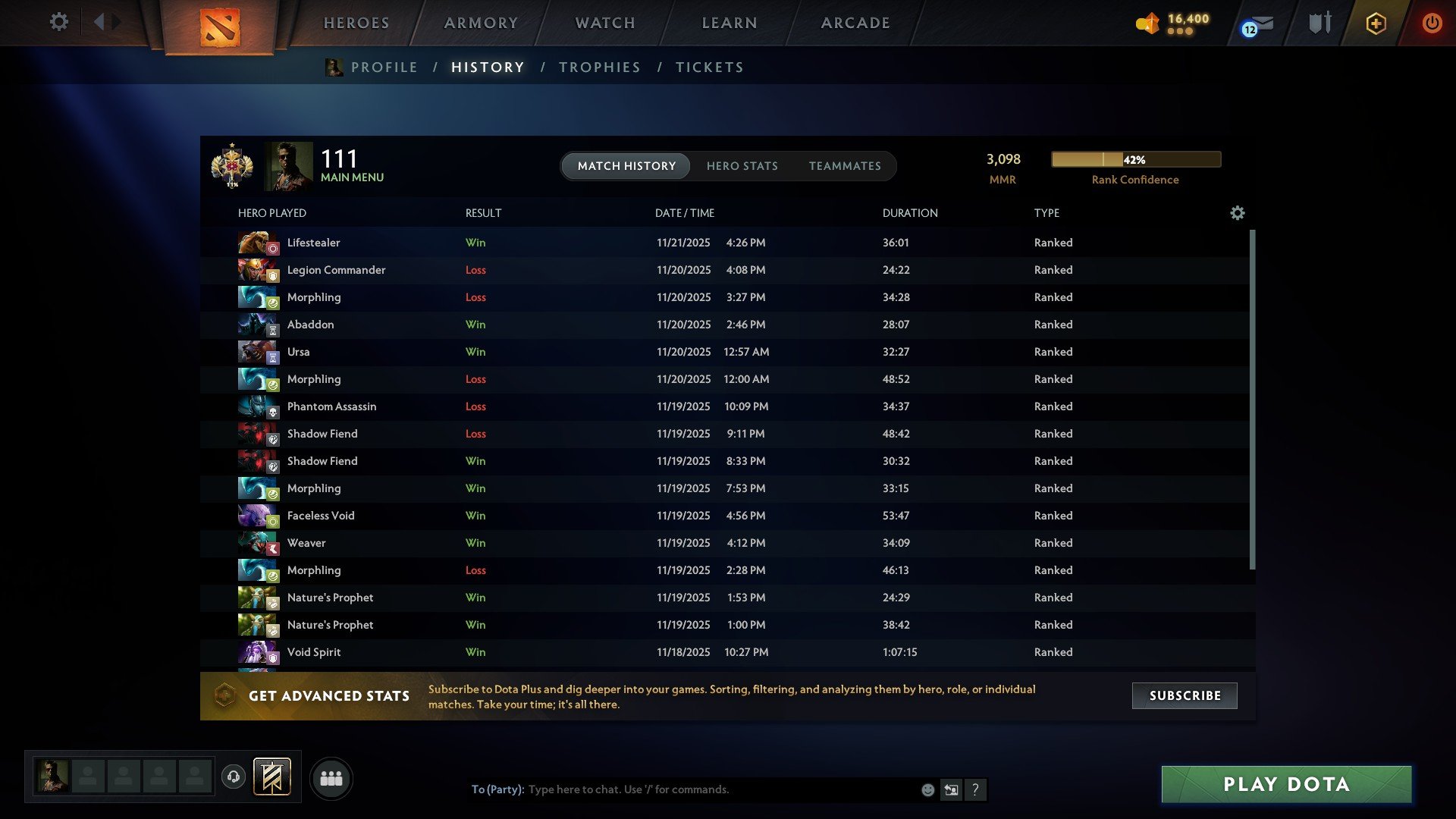 🏅 MMR 3098 | 🕒 871 hours | 🛡 10253