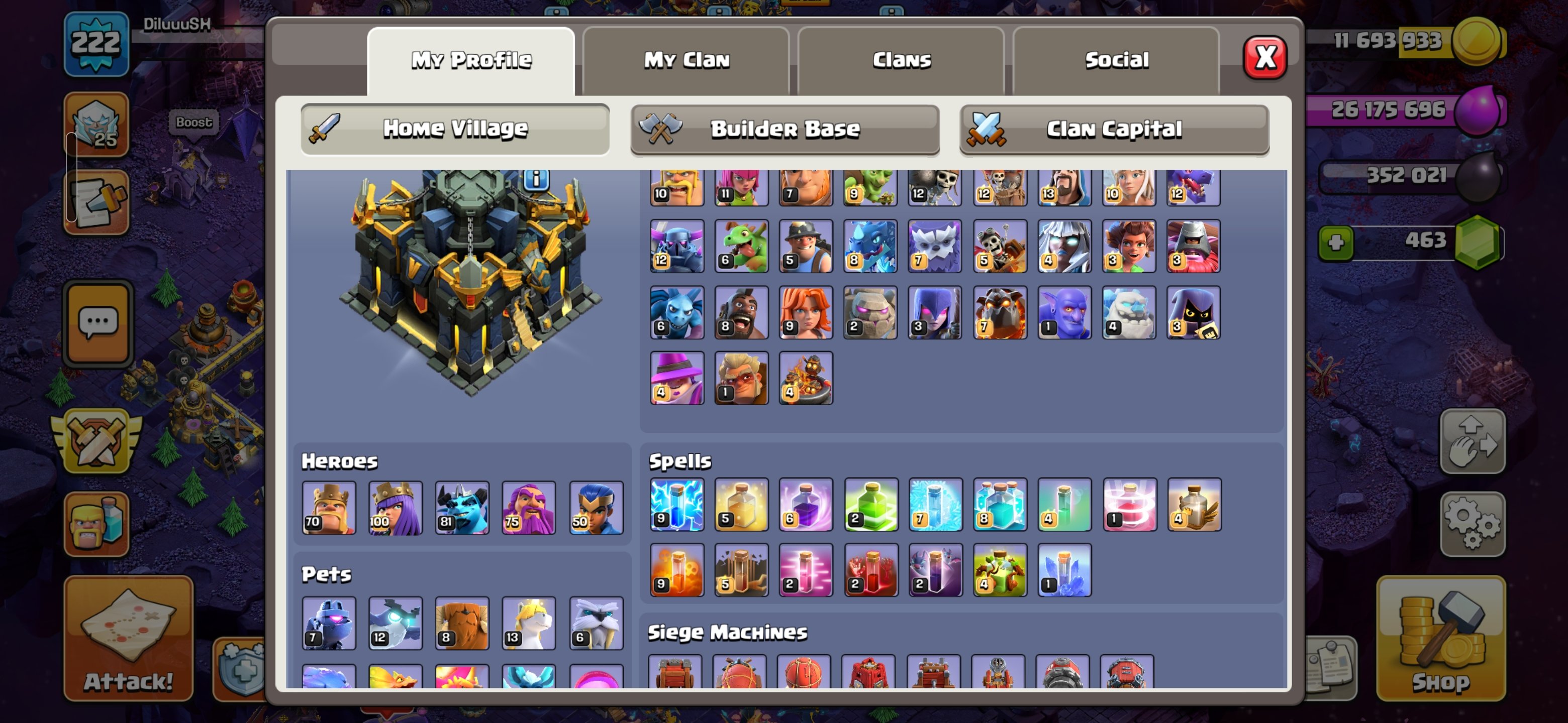 🏰 Clash of Clans акаунт | 17 ратуша | Рівень 70