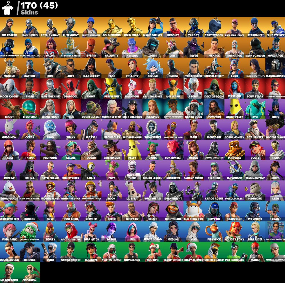 🎨 170 skins | 🌟 Fortnite account
