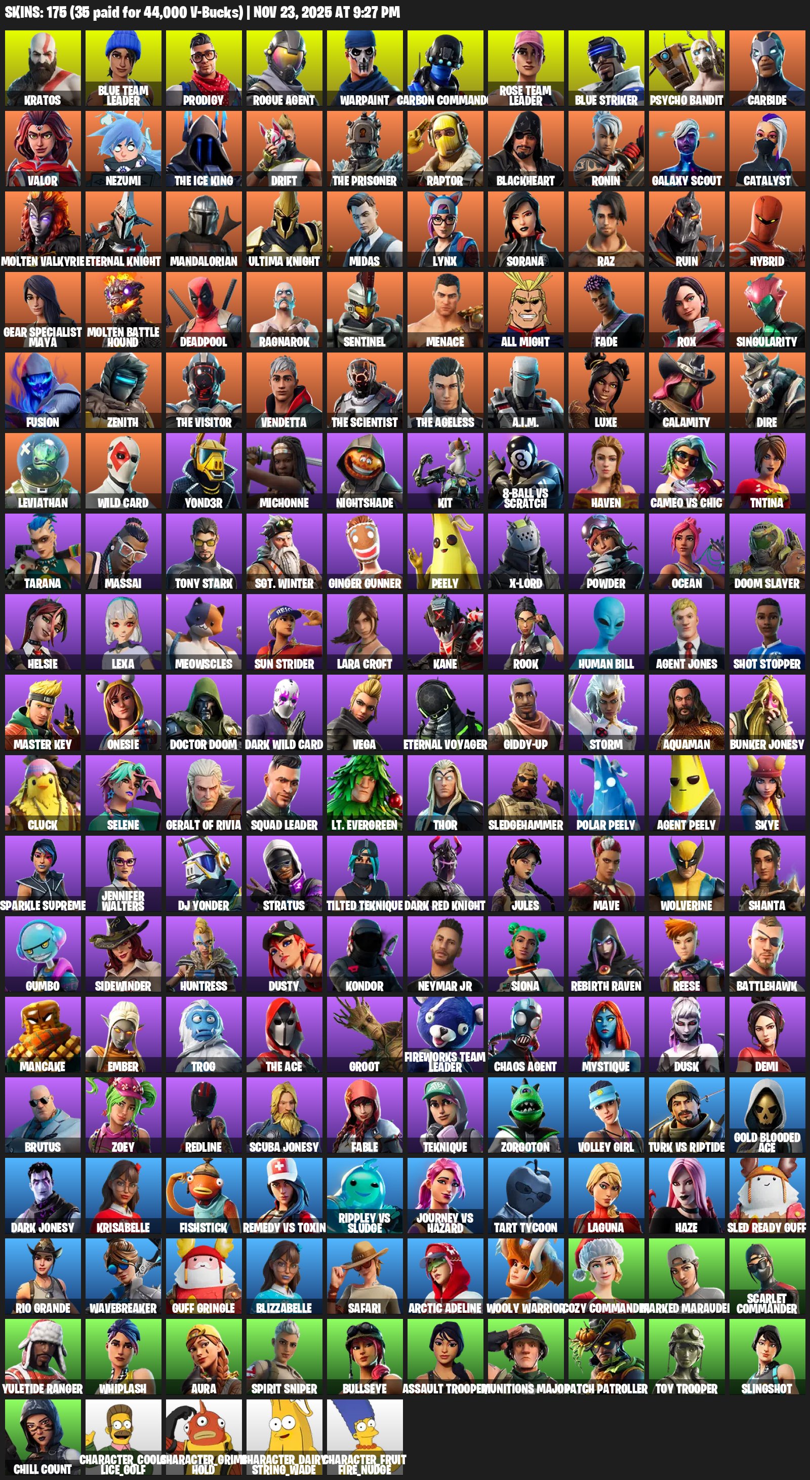 🎨 175 скінів | 🌟 Fortnite акаунт