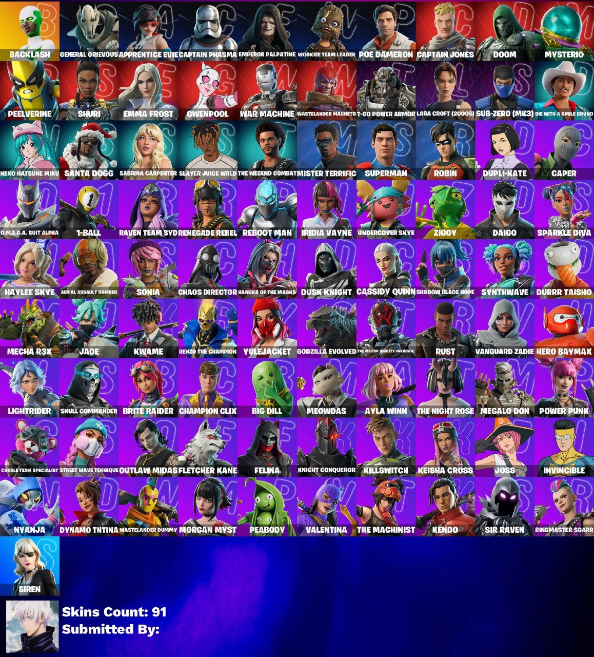 🎨 91 skins | 🌟 Fortnite account