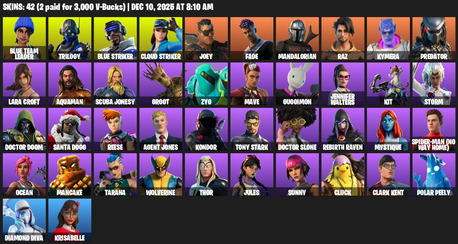 🎨 42 skins | 🌟 Fortnite account