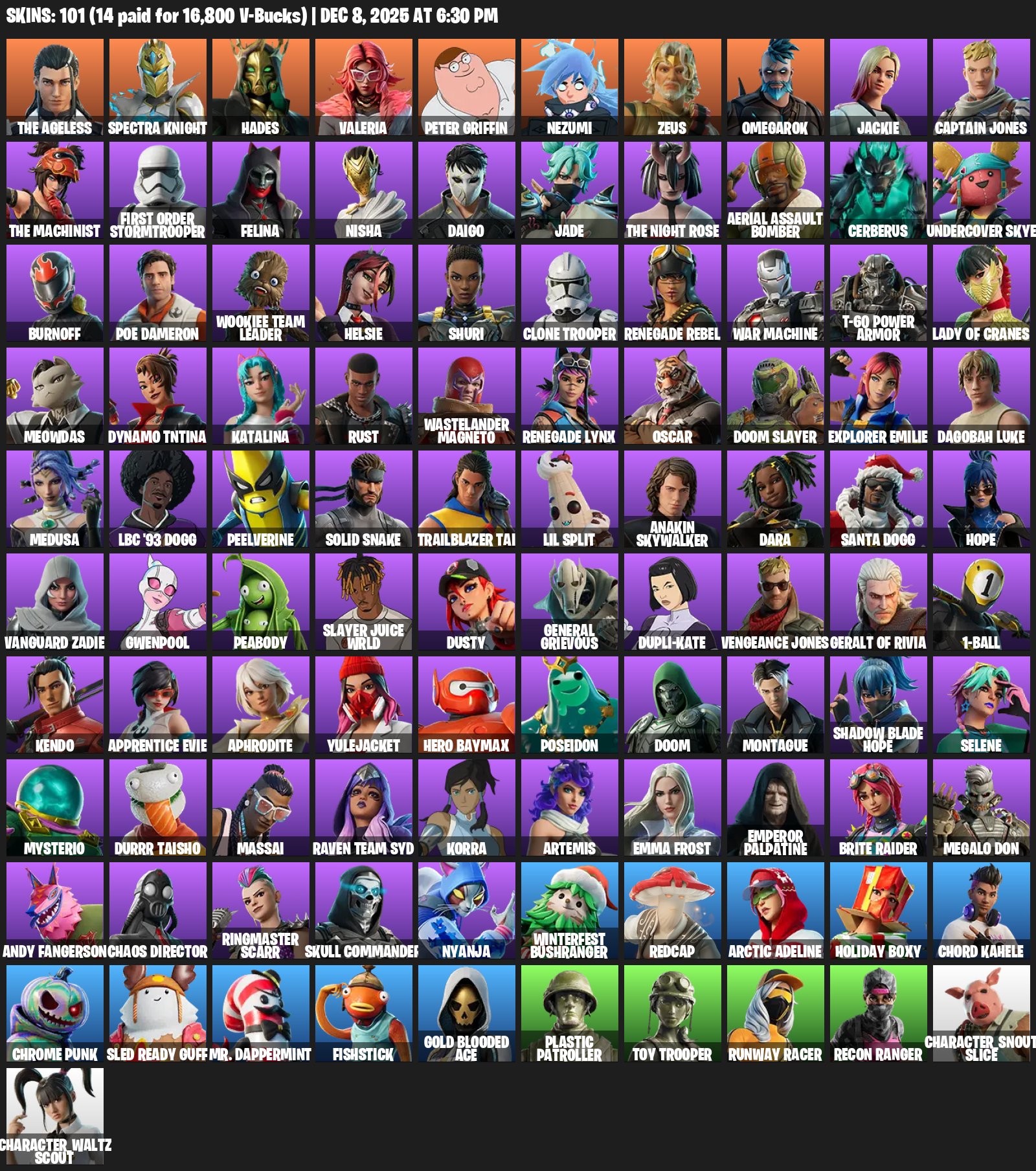 🎨 101 skins | 🌟 Fortnite account