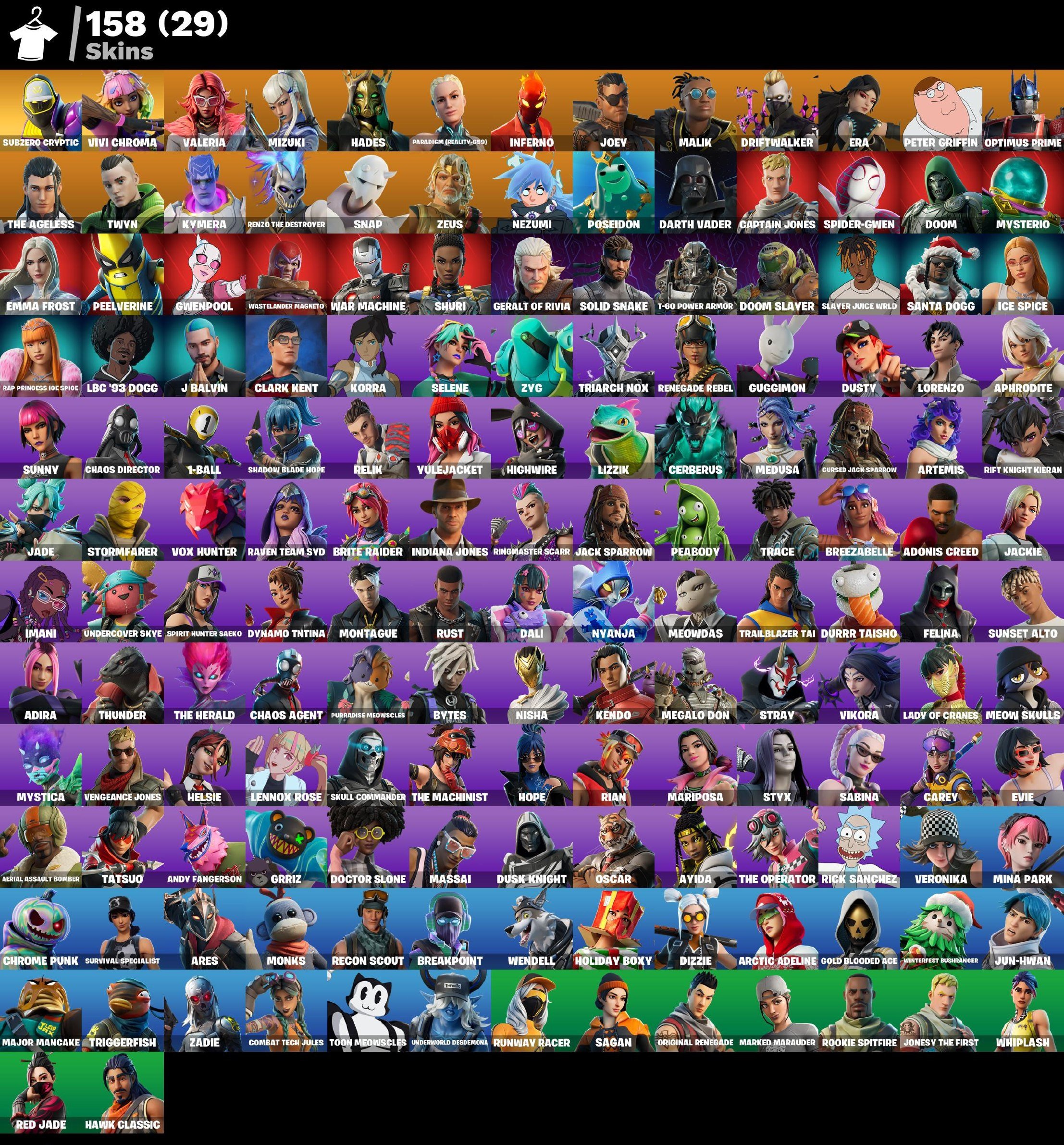 🎨 158 скінів | 🌟 Fortnite акаунт